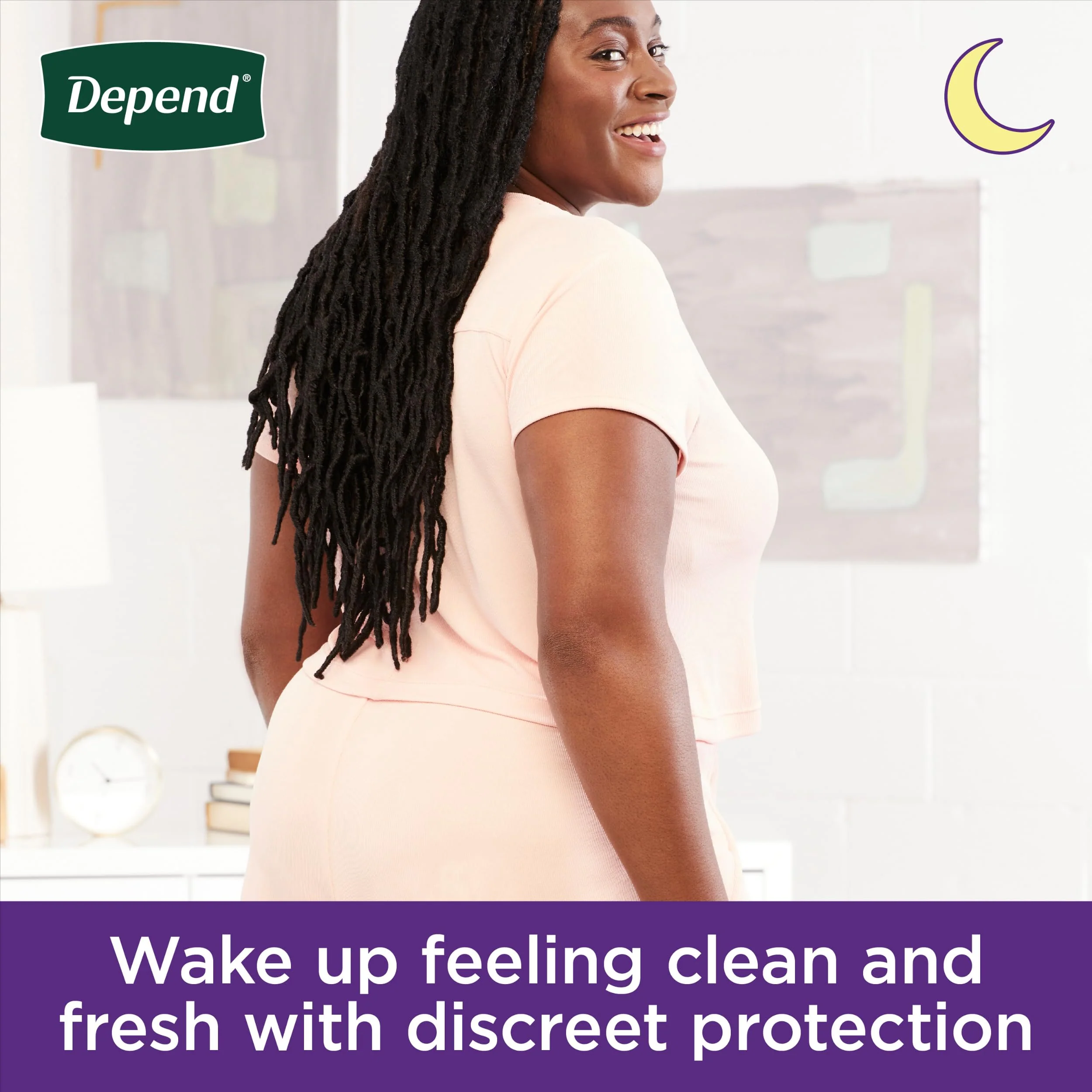 Depend Night Defense Adult Diapers, Incontinence & Postpartum Bladder Leak Underwear for Women, Disposable, Overnight, Extra-Large, Blush, 20 Count, Packaging May Vary - Image 2