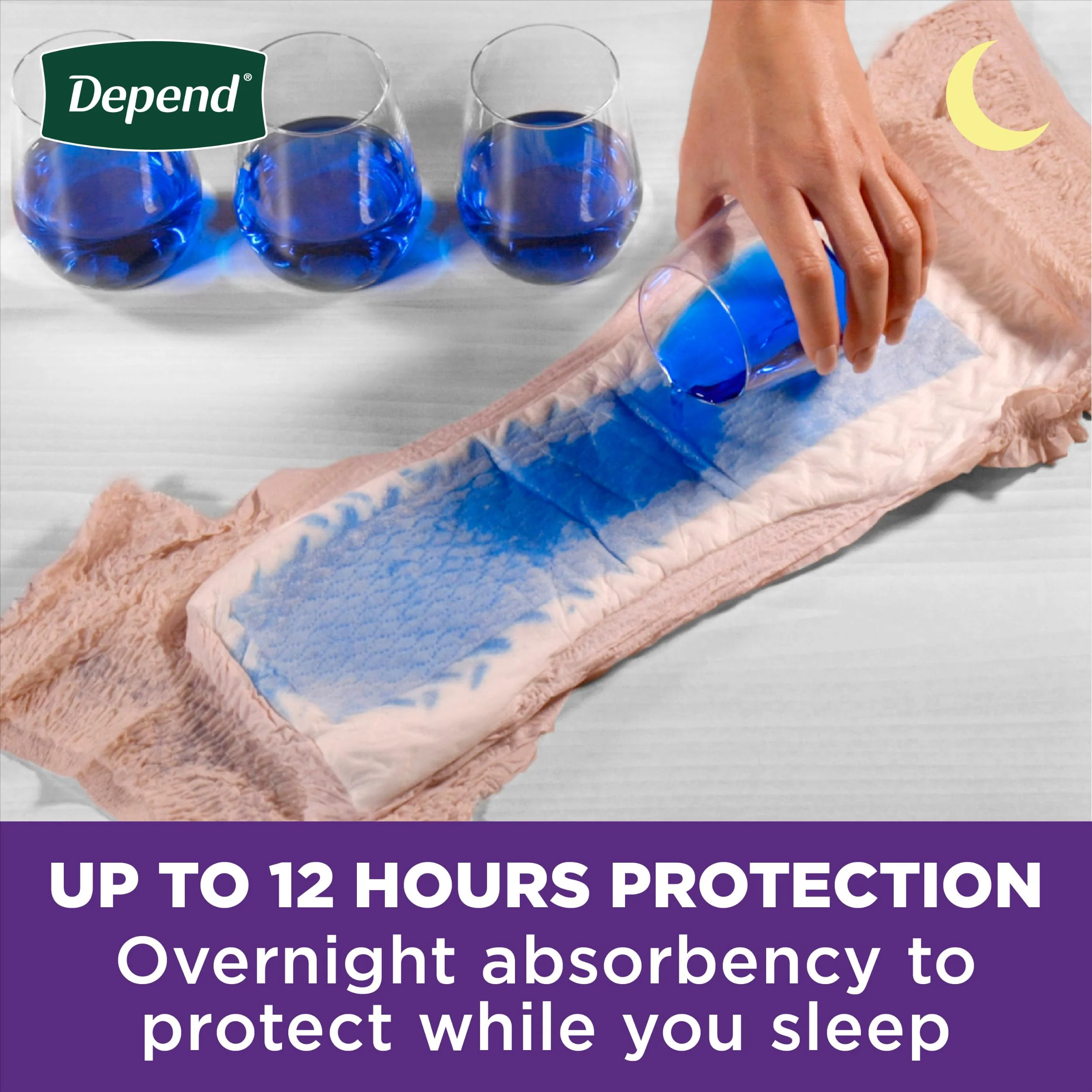 Depend Night Defense Adult Diapers, Incontinence & Postpartum Bladder Leak Underwear for Women, Disposable, Overnight, Large, Blush, 14 Count, Packaging May Vary - Image 6
