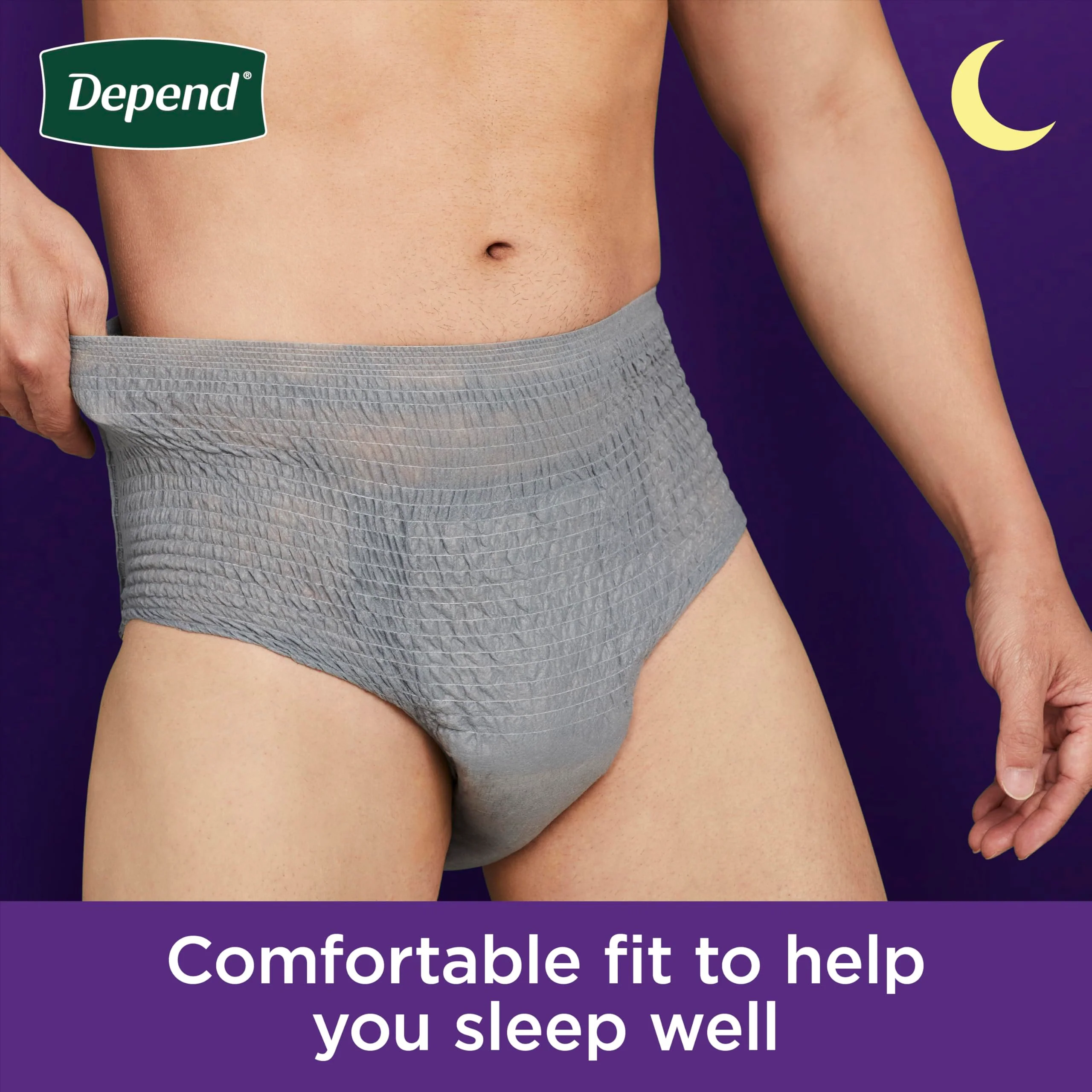 Depend Night Defense Adult Diapers, Incontinence Underwear for Men, Disposable, Overnight, Small/Medium, Grey, 64 Count (4 Packs of 16), Packaging May Vary - Image 5