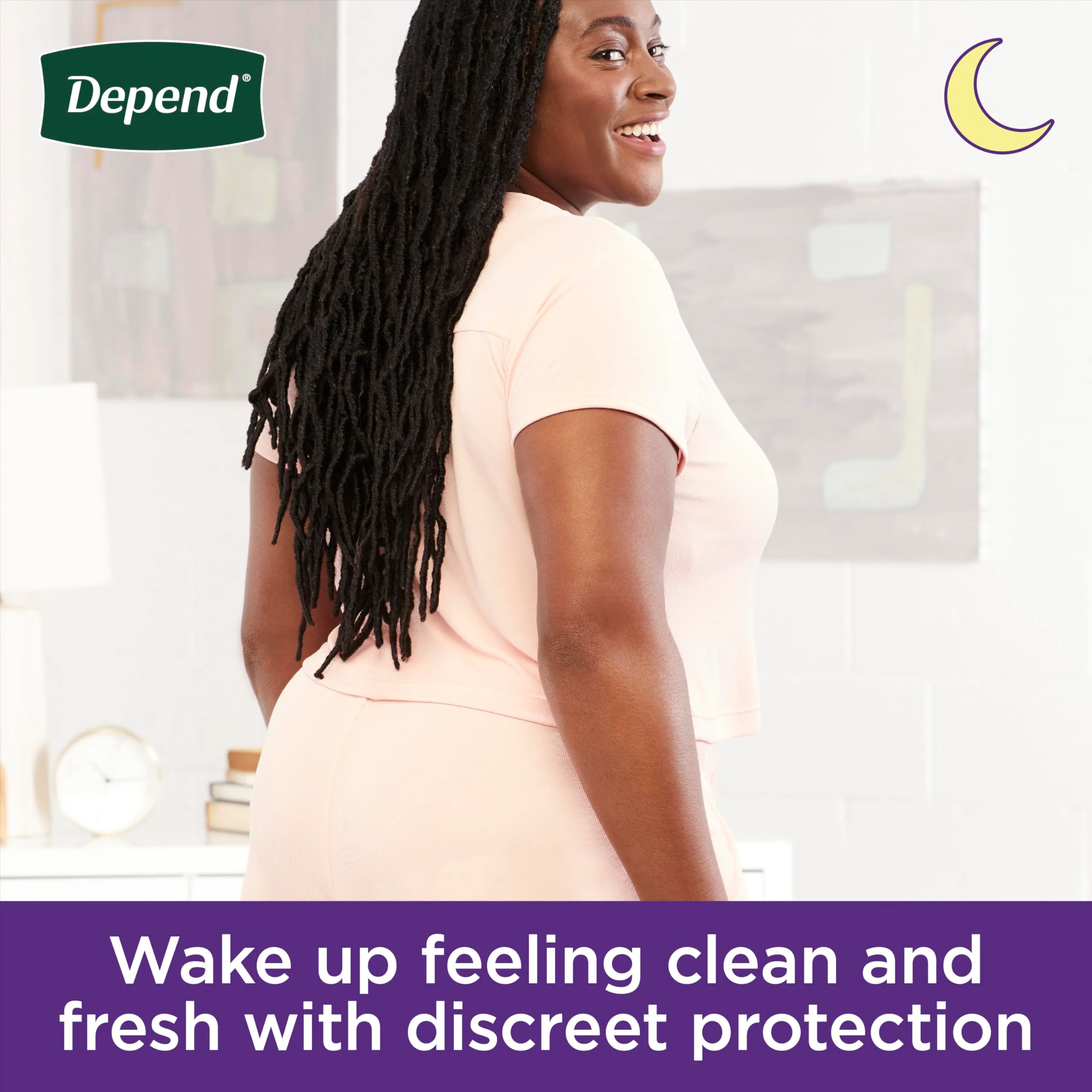 Depend Night Defense Adult Incontinence & Postpartum Bladder Leak Underwear for Women, Disposable, Overnight, Large, Blush, 56 Count (4 Packs of 14), Packaging May Vary - Image 2