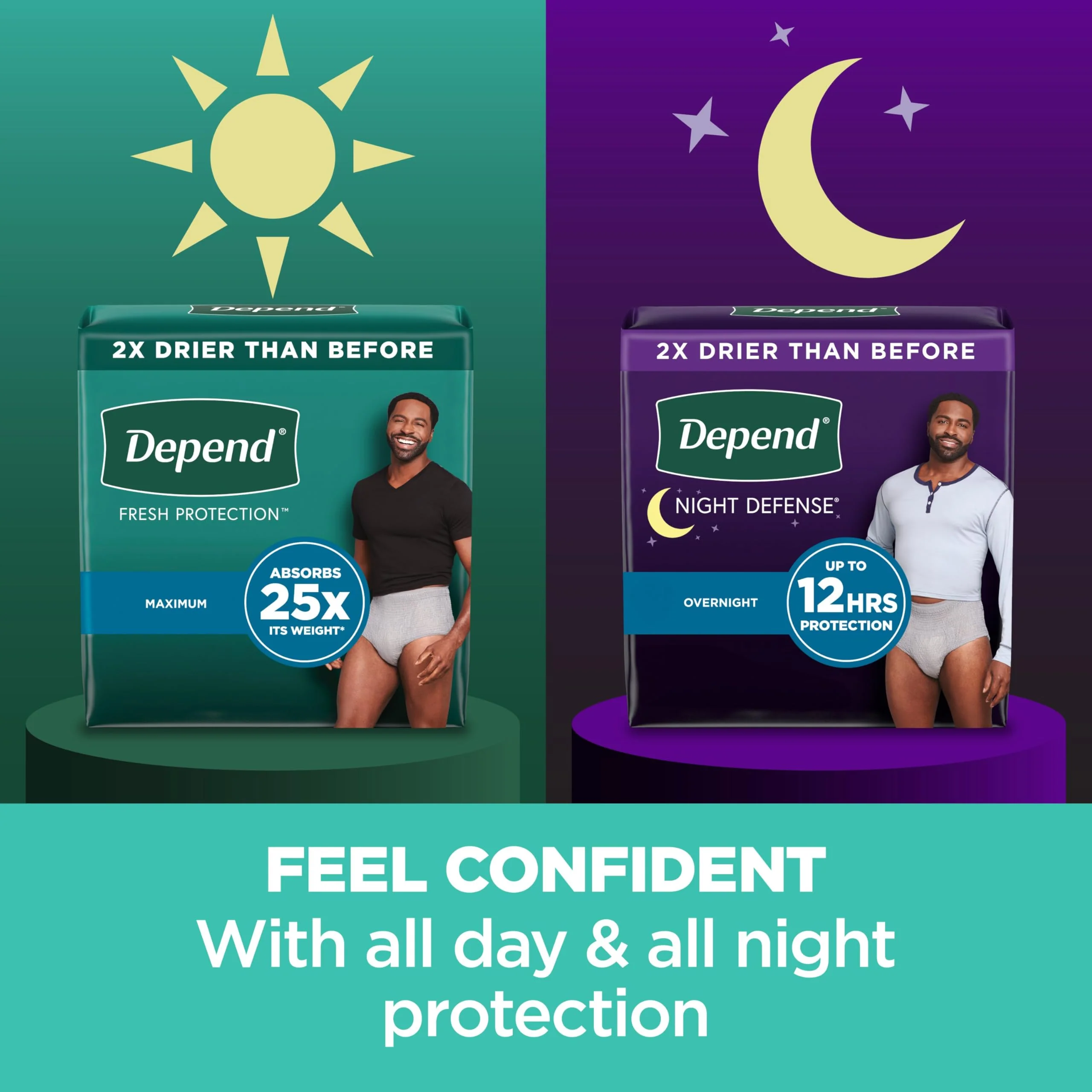 Depend Night Defense Adult Incontinence Underwear for Men, Disposable, Overnight, Large, Grey, 22 Count, Packaging May Vary - Image 4