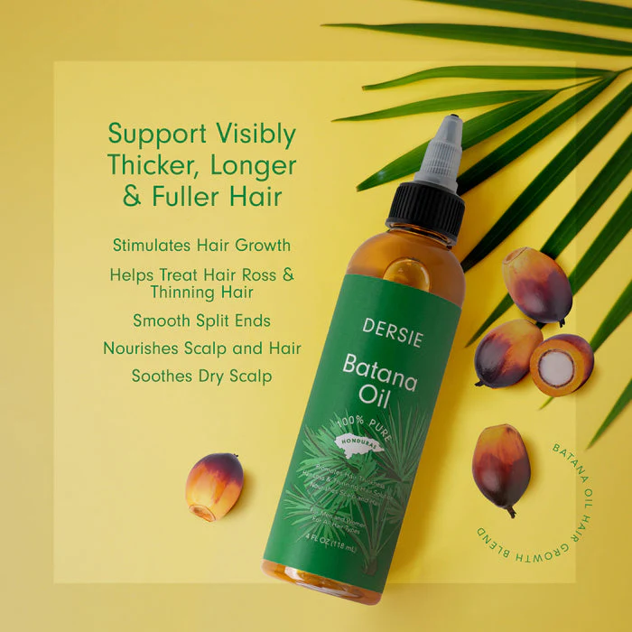 Dersie Batana Oil for Hair Growth: Dr Sebi Organic Raw Batana Oil from Honduras - 100% Pure & Natural - For Thicker & Stronger Hair - 4 FL OZ - Image 8