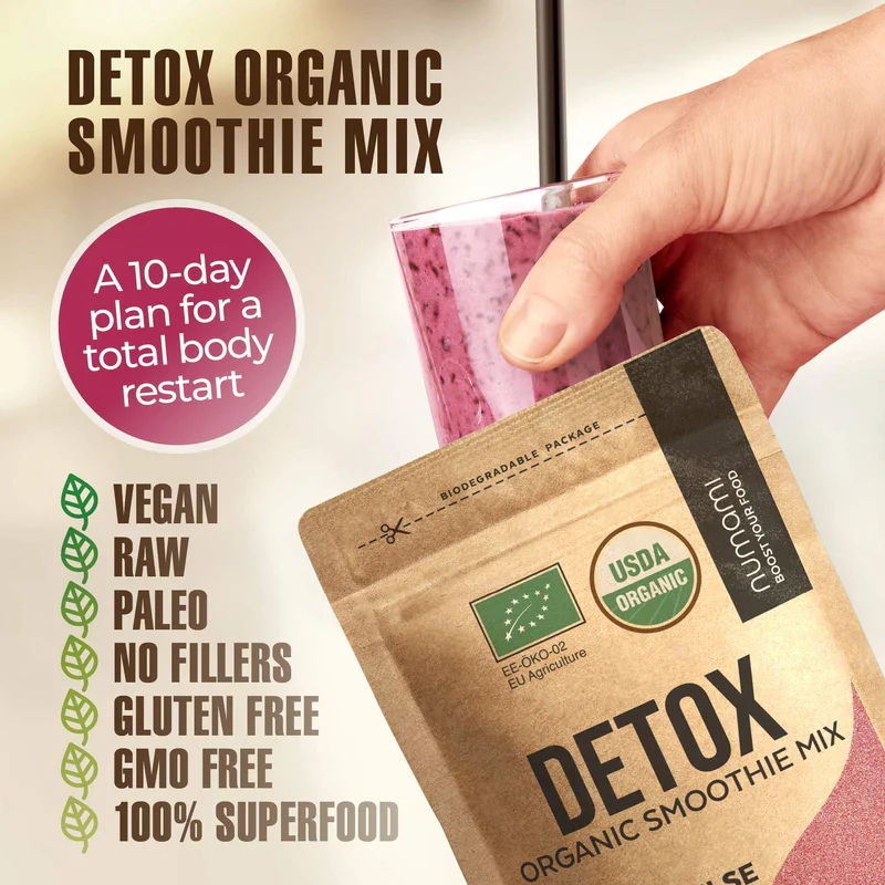 Detox Organic Smoothie Powder with Healthy Spirulina, Atlantic Dulse and Barley Grass Juice Powder, Premium Quality superfood from Europe - Image 3