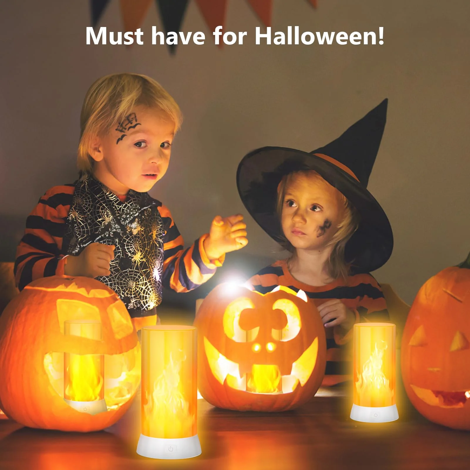 DI MORE 2PCS LED Flame Light, USB Rechargeable Flame Lamp with Remote & Timer, Waterproof Dimmable Flameless Candles Light for Home Party Garden Camping Halloween Christmas Decoration - Image 4