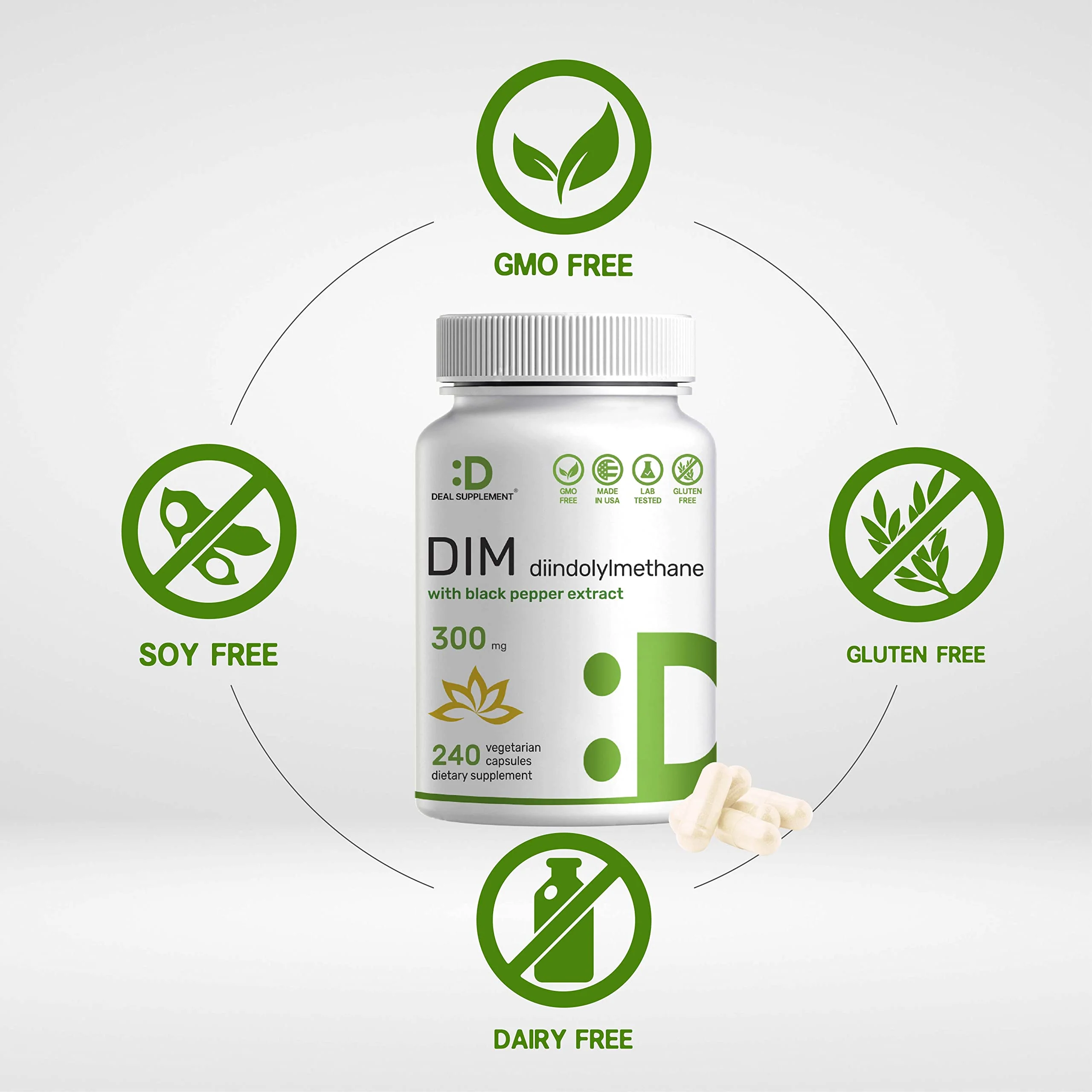 DIM Supplement 300mg, 240 Caps, 4 Months Supply | Estrogen Balance for Men & Women | Diindolylmethane Plus Black Pepper Extract for Enhanced Absorption | Hormonal & Skin Health Support - Image 4