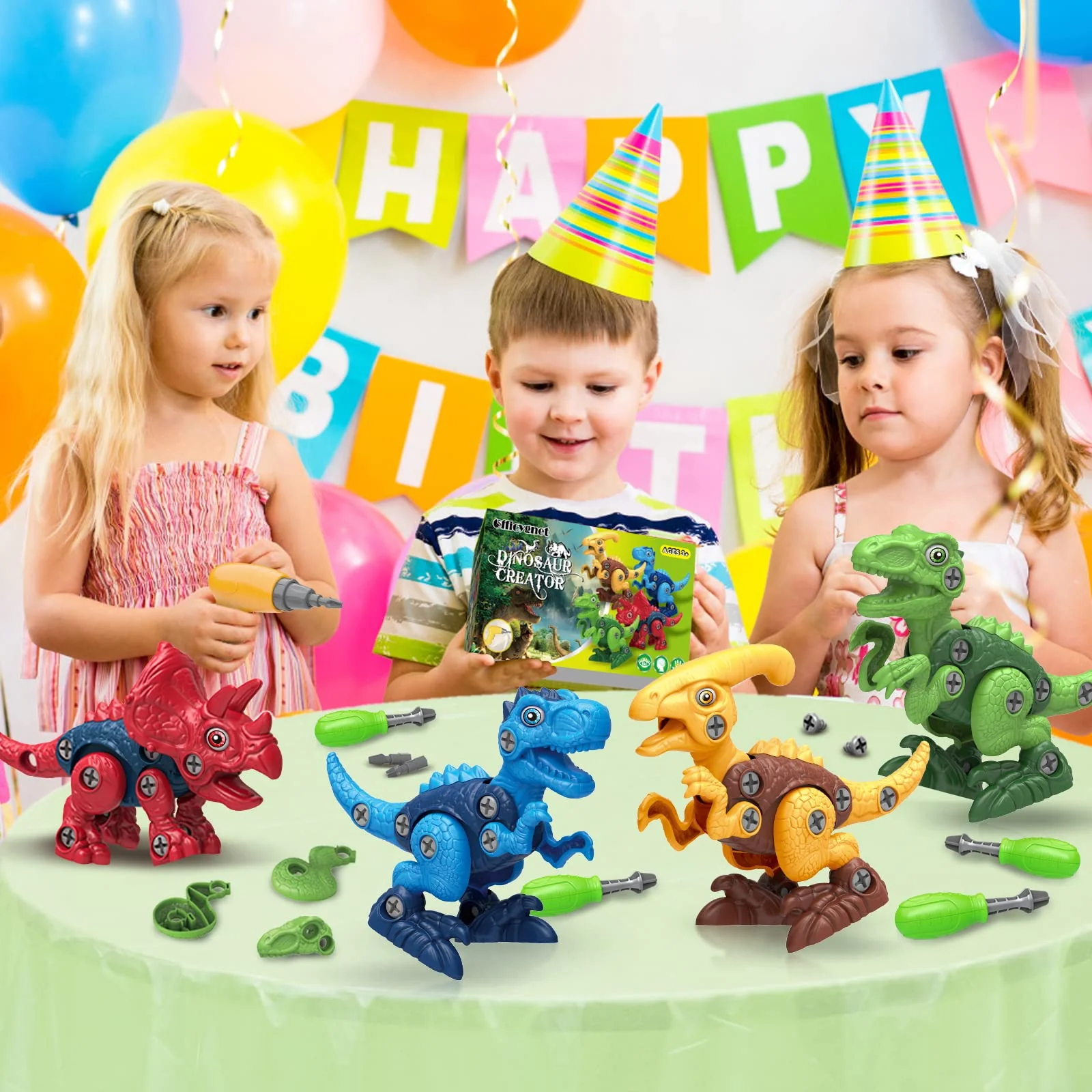 Dinosaur Toys for 3, 4, 5, 6, 7 Year Old Boys, Take Apart Toys with Electric Drill for Kids, STEM Educational Construction Building Toy, Ideal Birthday Christmas Easter Gifts, Incl Tyrannosaurus Rex - Image 2