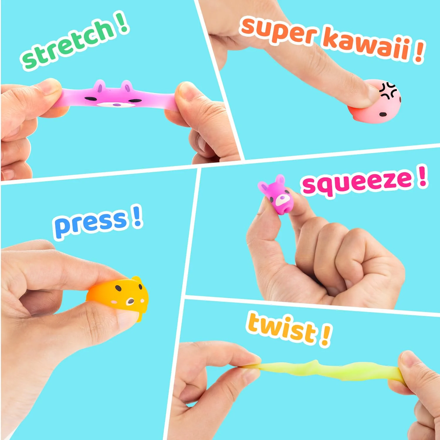 Dioju 200 Pcs Mochi Squishy Toy, Mini Kawaii Squishies Bulk Sensory Fidget Toys Goody Bag Party Favors for Kids, Classroom Prizes Pinata Filler Carnival Stocking Stuffers Christmas Birthday Gifts - Image 7
