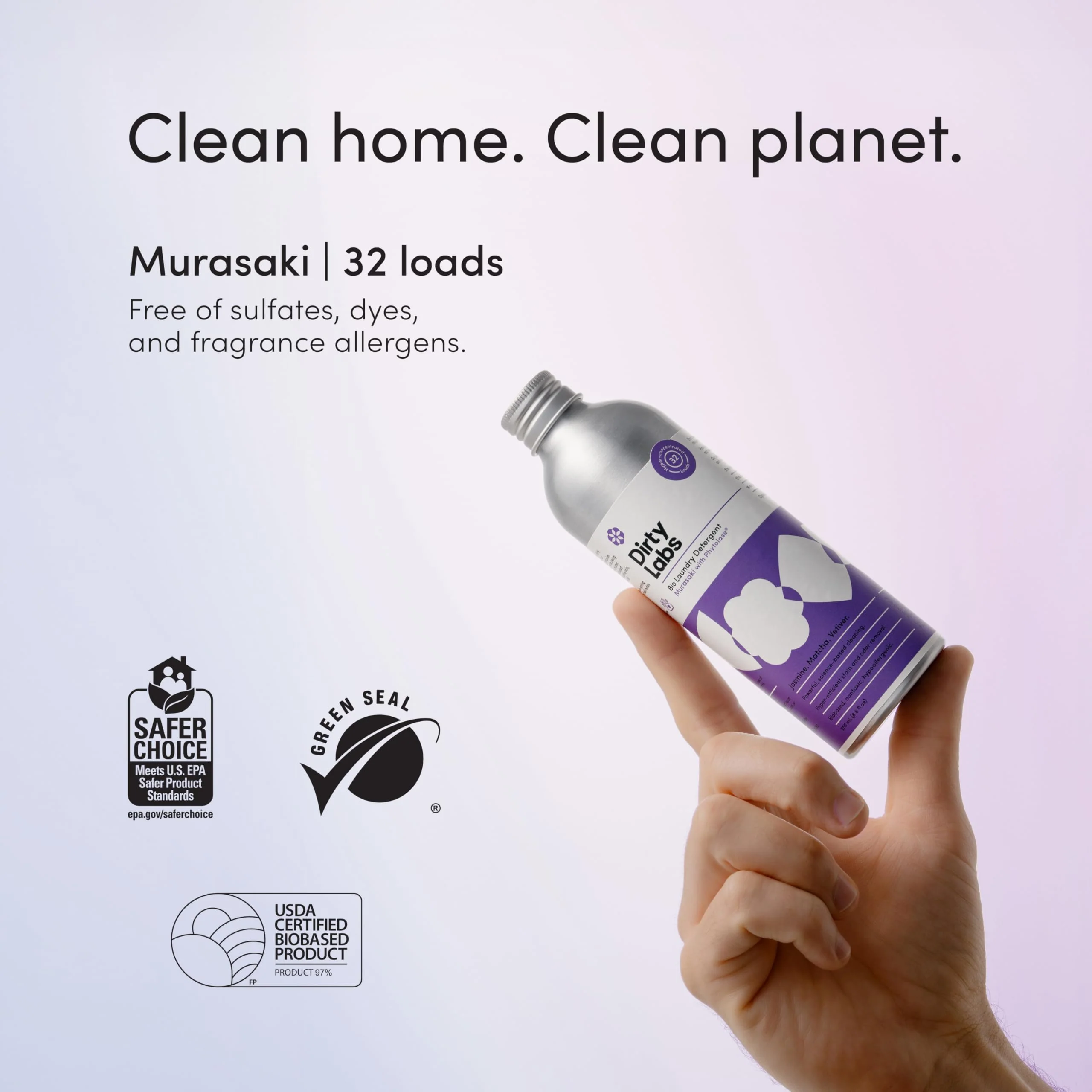 Dirty Labs | Murasaki Scent | Bio Enzyme Liquid Laundry Detergent | 32 Loads (8.6 fl oz) | Hyper-Concentrated | High Efficiency & Standard Washing | Nontoxic, Biodegradable | Stain & Odor Removal - Image 6
