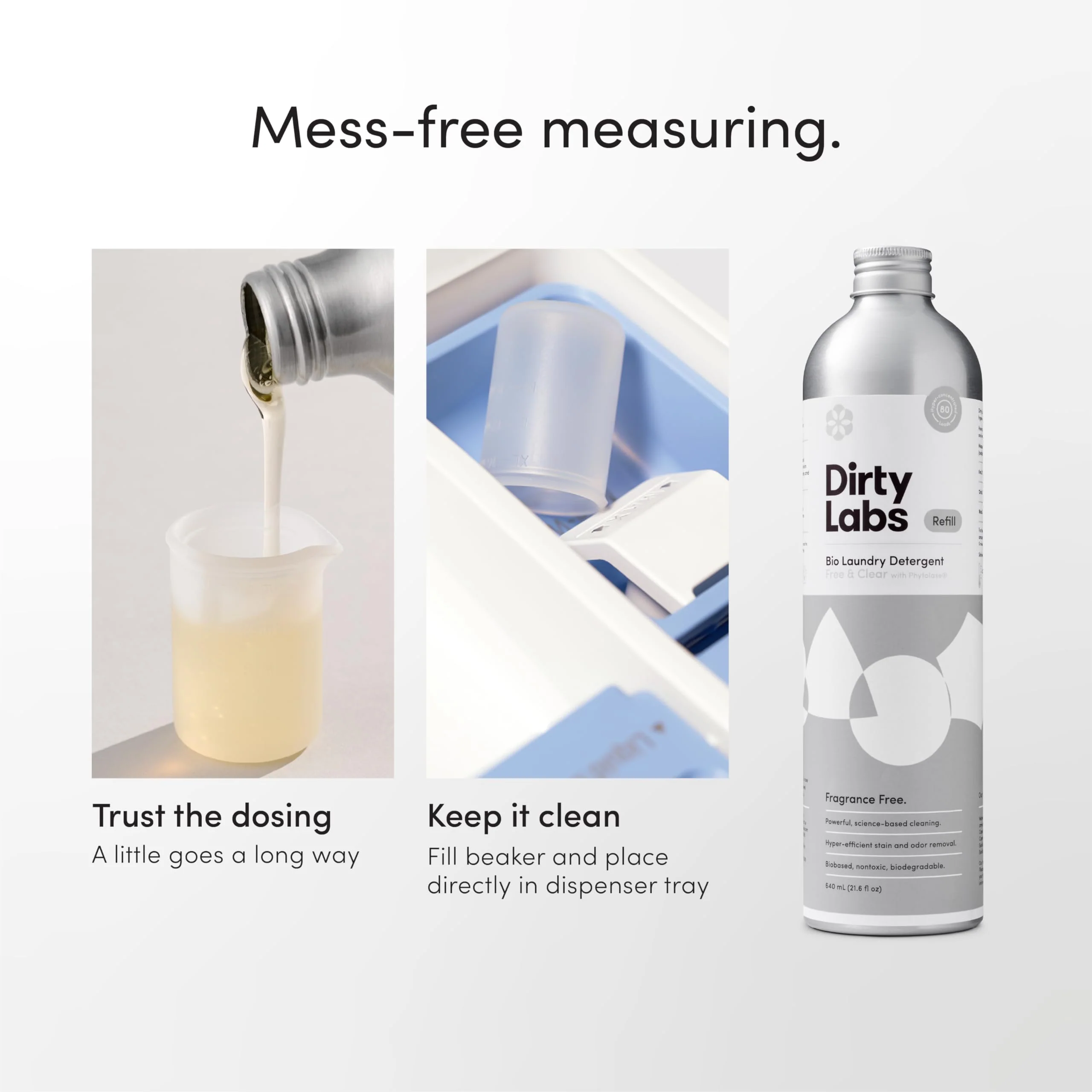 Dirty Labs | Scent Free | Bio Enzyme Liquid Laundry Detergent | 80 Loads (21.6 fl oz) | Hyper-Concentrated | High Efficiency & Standard Machine Washing | Nontoxic, Biodegradable | Stain & Odor Removal - Image 2