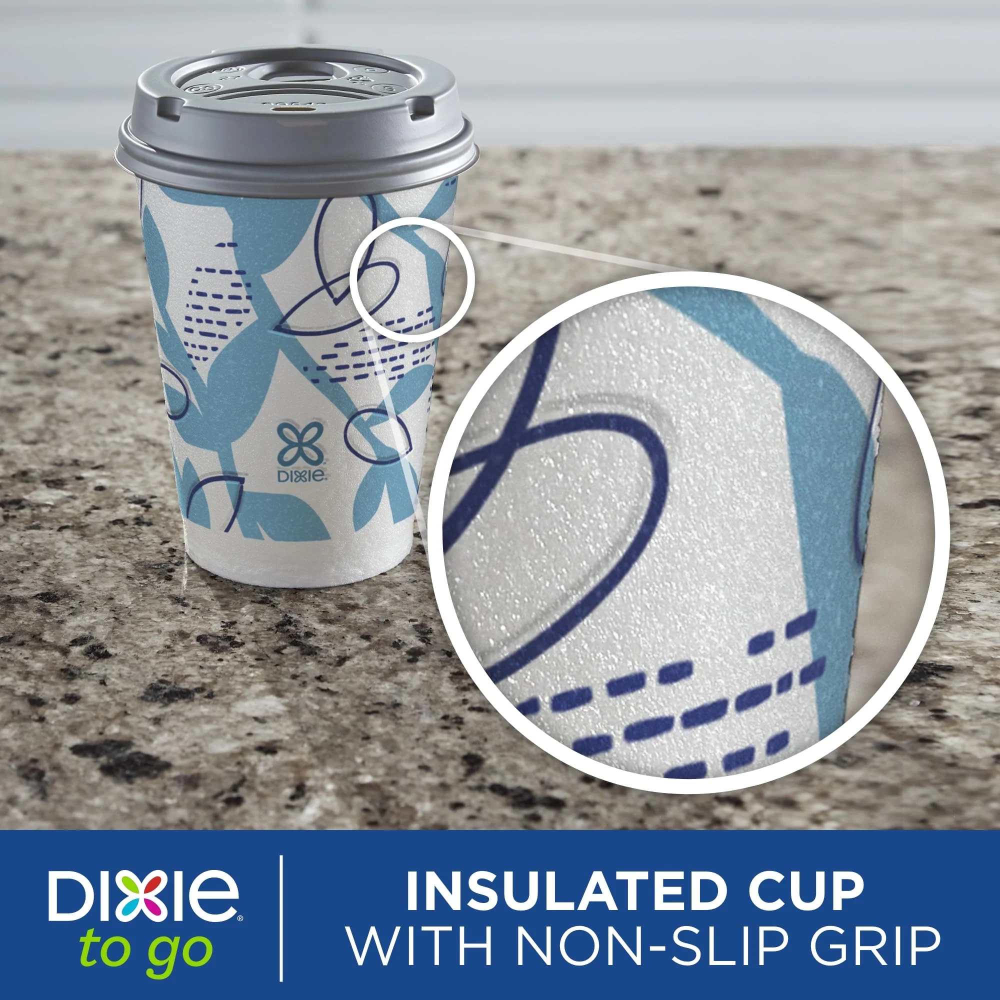 Dixie To Go Paper Coffee Cups With Lids, 12 oz, 156 ct, Disposable Insulated Paper Cups for On-The-Go Hot or Cold Beverages - Image 7