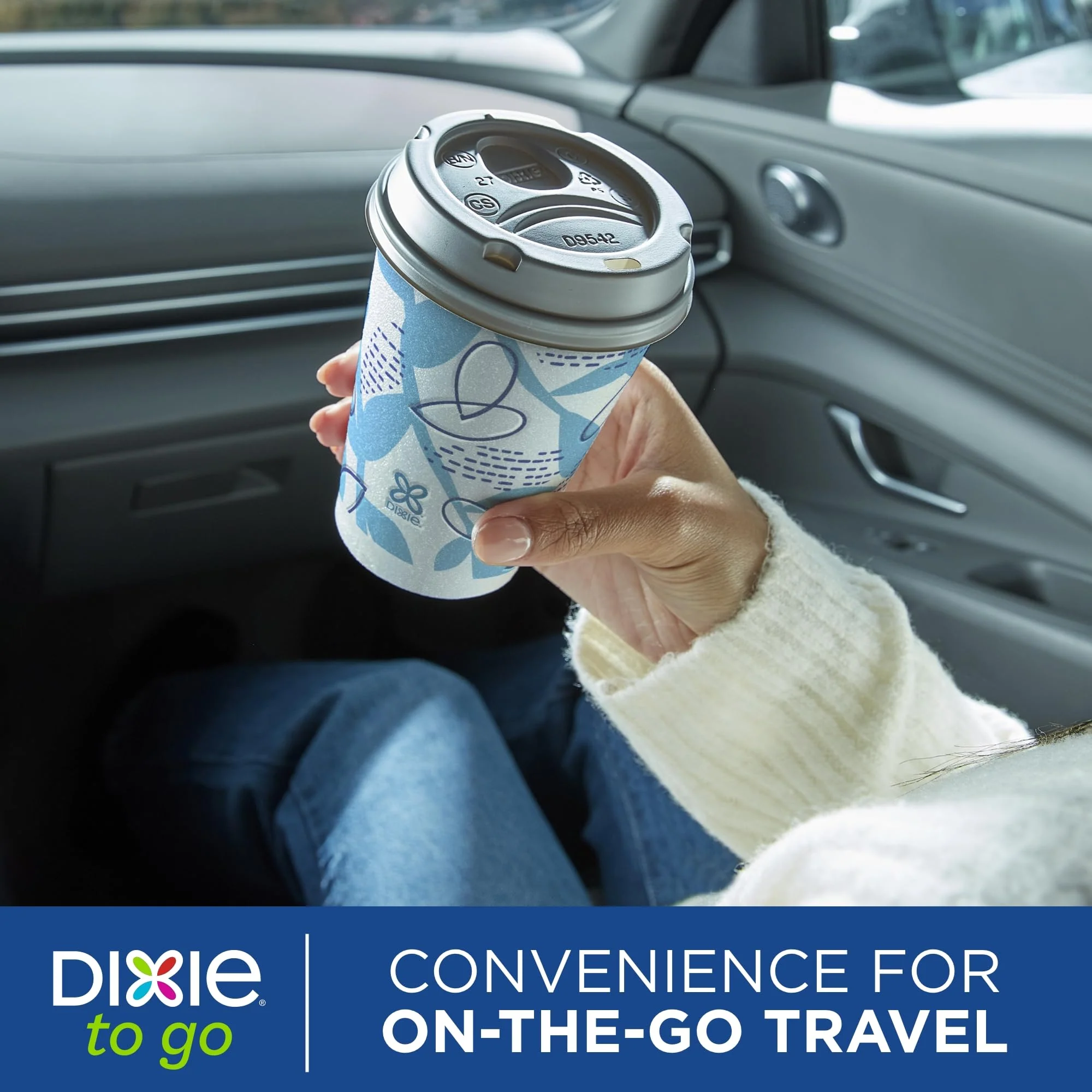 Dixie To Go Paper Coffee Cups With Lids, 12 oz, 66 ct, Disposable Insulated Paper Cups for On-The-Go Hot or Cold Beverages - Image 8