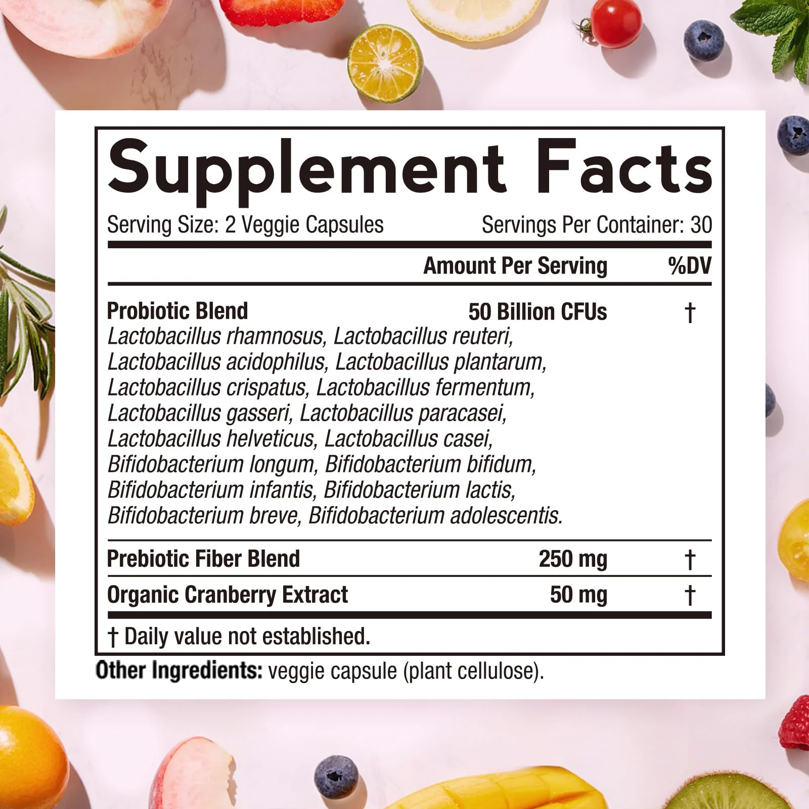 Doctor's Recipes Women's Probiotics, 50 Billion CFU 16 Strains, with Organic Prebiotics Cranberry, Shelf Stable, Delayed Release, 120 Capsules (Pack of 2), 60 Day Supply - Image 9