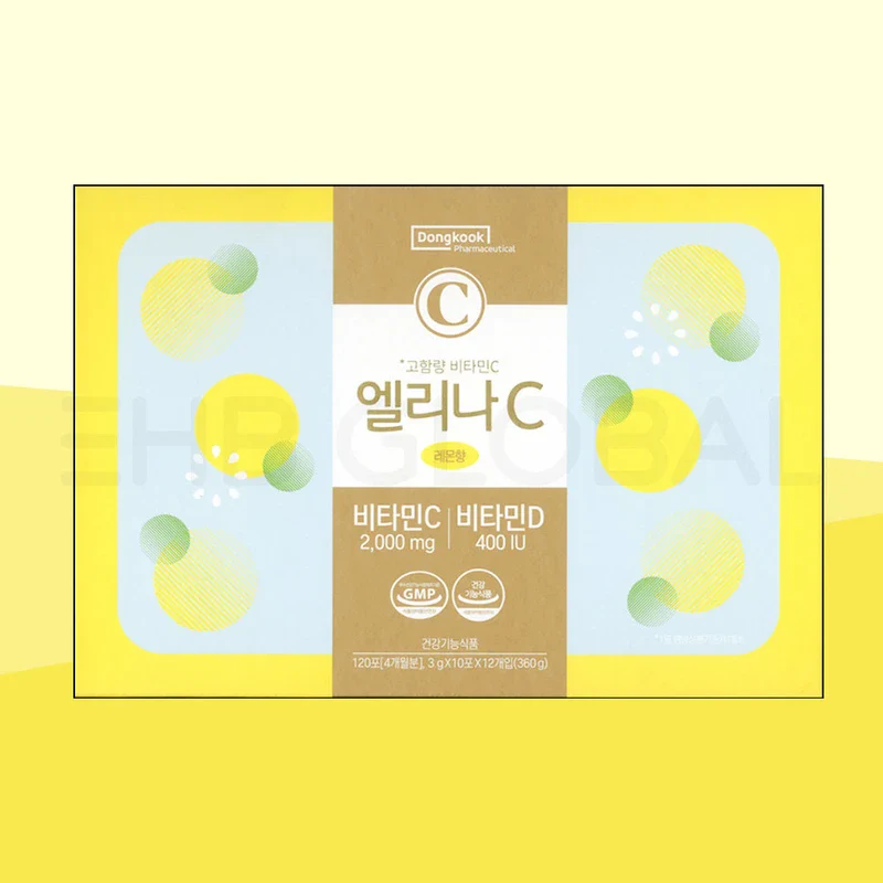 Dongkook Pharmaceutical Elina C 120 packets (4 month supply) Contains 2000mg of high-content vitamin C and 400iu of vitamin D / 동국제약 엘리나C 120포 (4개월분) 고함량 비타민C 2000mg, 비타민D 400iu 함유