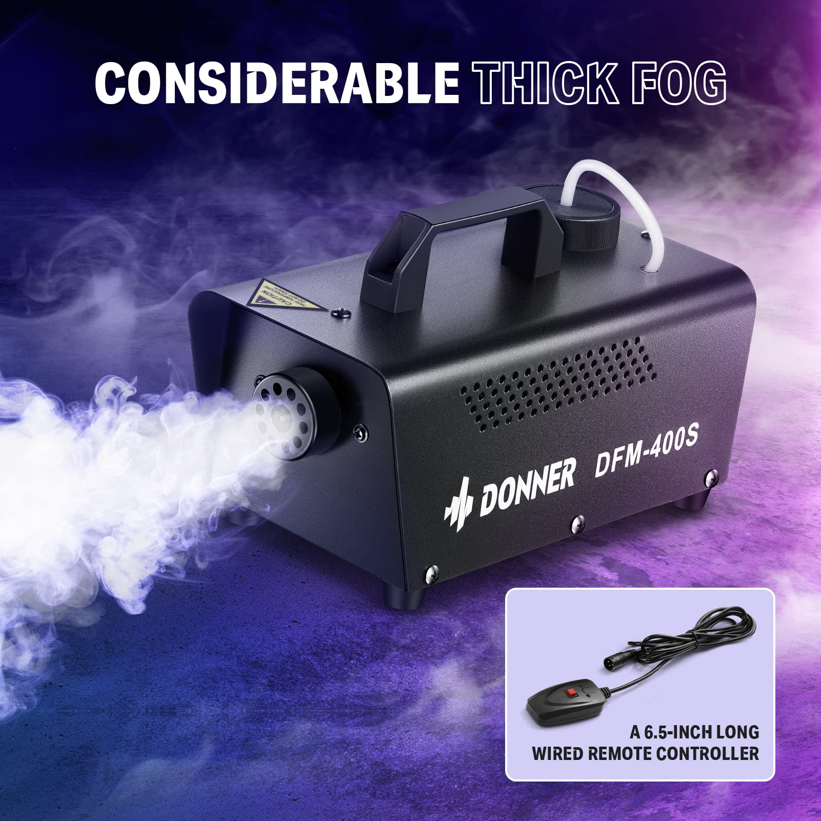 Donner Fog Machine for Party, Smoke Machine with Wired Remote Control, Smoke Machine Fog DFM-400S 400W for Stage Festival Christmas Halloween Thanksgiving Parties Show - Image 7