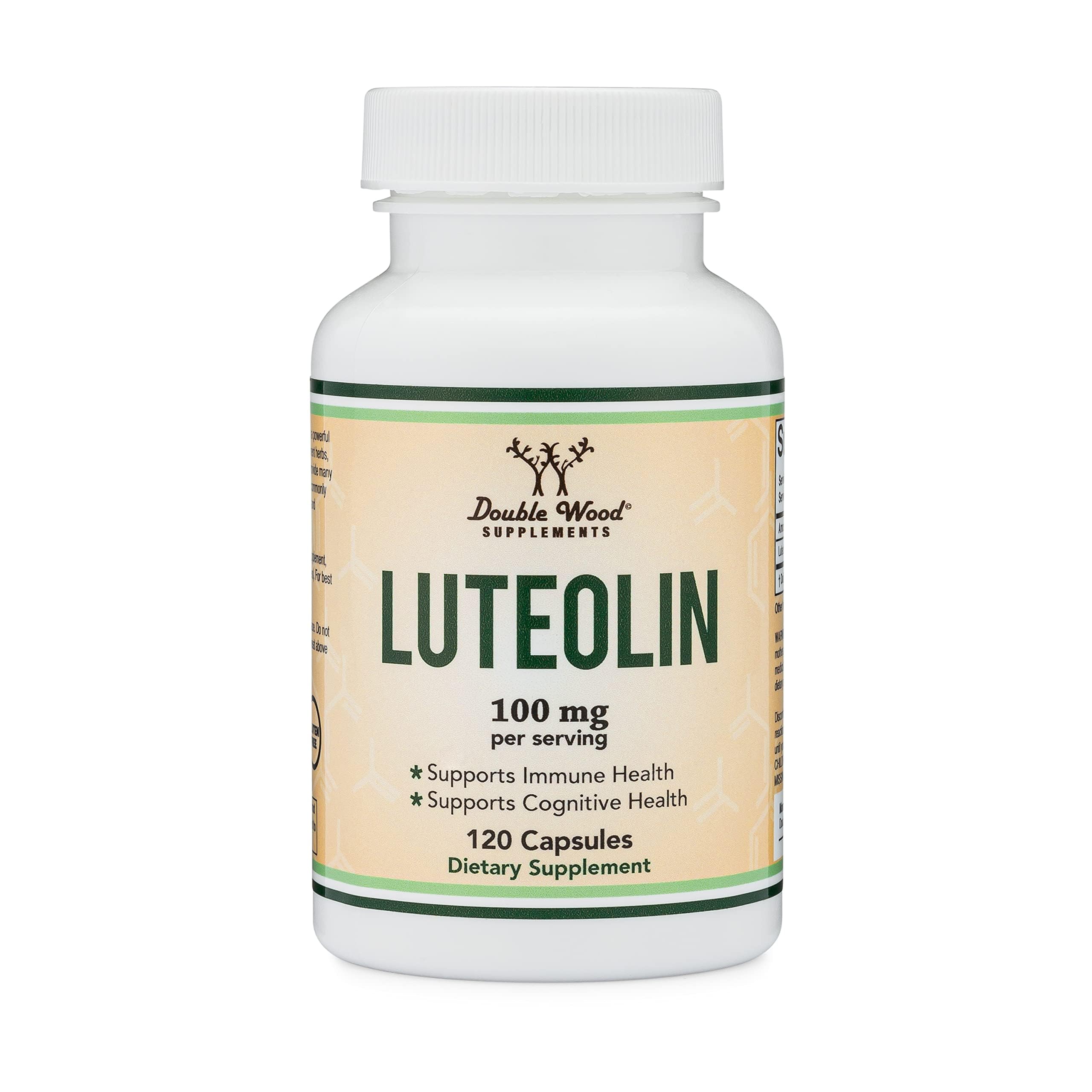 Double Wood Supplements Luteolin Supplement 100mg Servings of Bioactive Flavanoids (120 Capsules, Gluten Free) Potent Polyphenols Flavonoid for Brain and Cardiovascular Support - Image 2