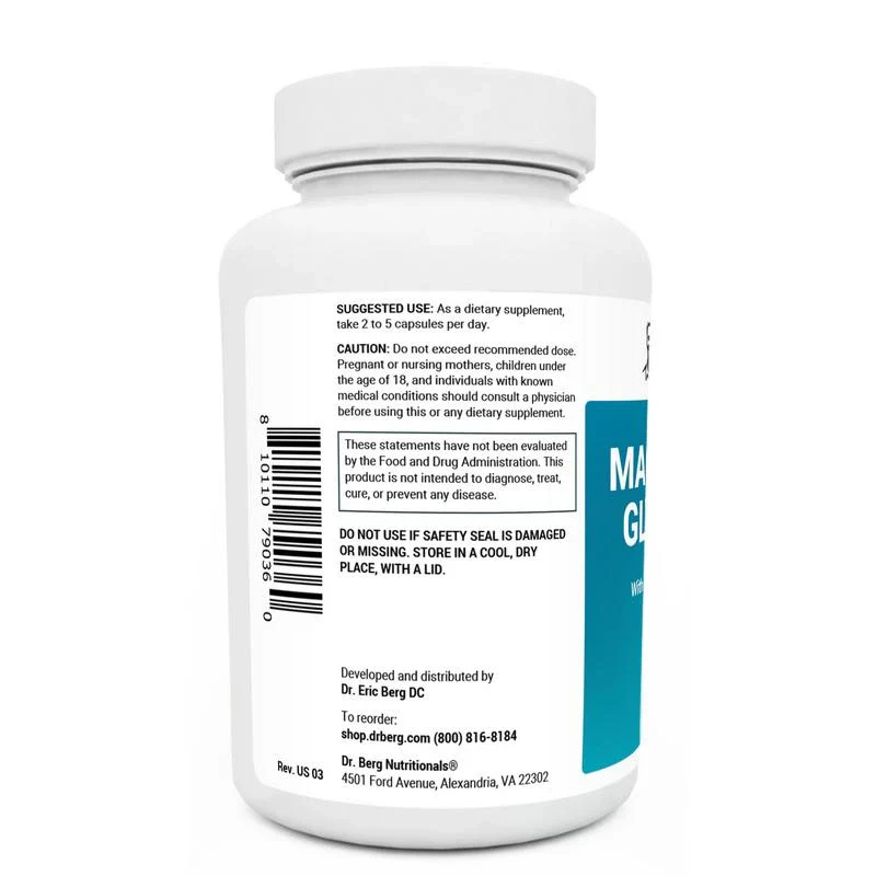 Dr. Berg Nutritionals Magnesium Glycinate - Supports Muscle Health & Nerve Function Healthcare Dietary Supplement - Potency: 400 mg (5 Capsules per Serving) - Image 8