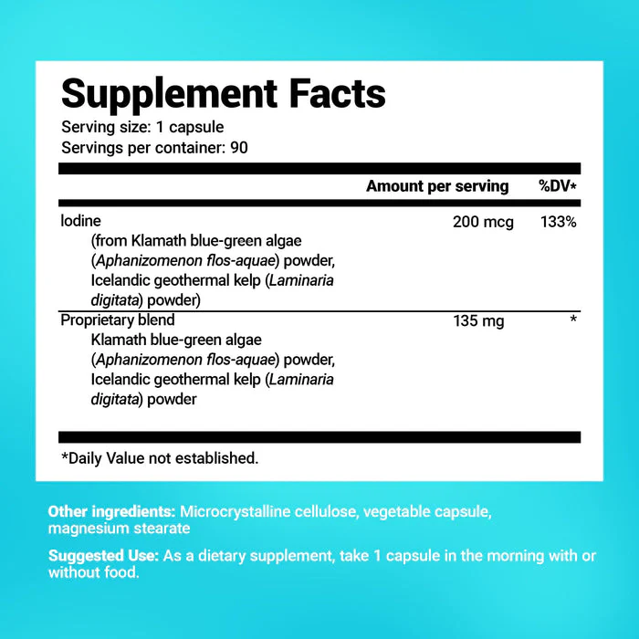 Dr. Berg Sea Kelp Enhanced - Thyroid Support Natural Antioxidants & Iodine Supplement w/Organic Sea Kelp & Blue-Green Algae - Immune System & Metabolism Support - Now Without Red Algae - 90 Capsules - Image 5