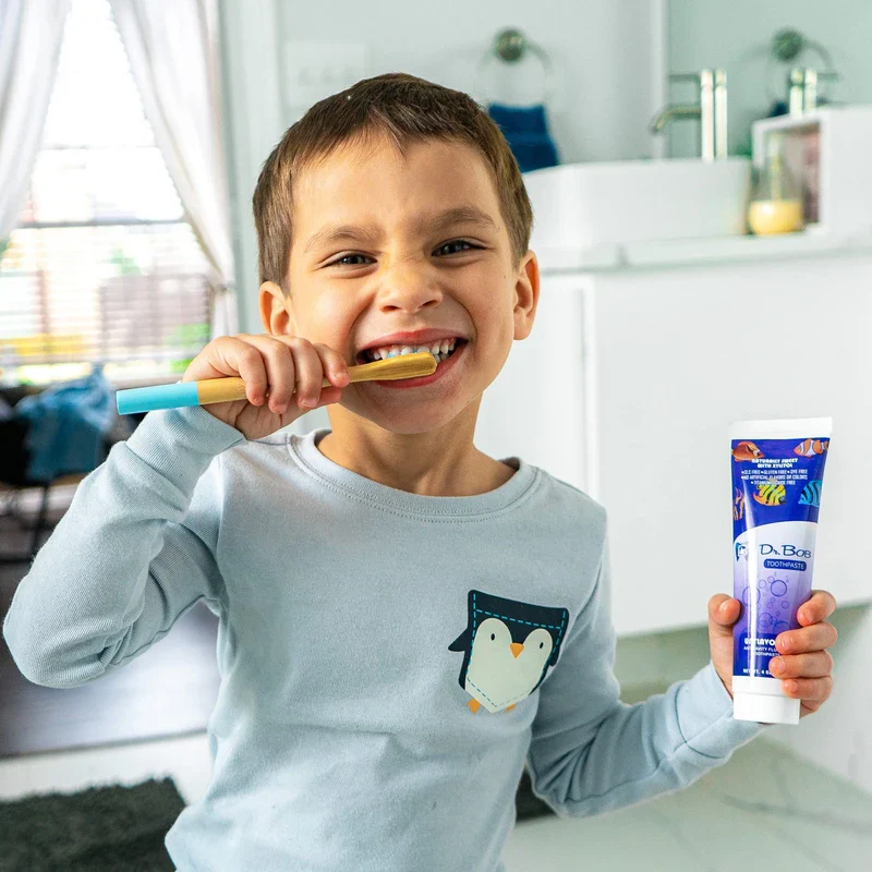 Dr. Bob Unflavored Toothpaste Natural Xylitol Baby Toddler Kids Toothpaste with Fluoride for Sensitive Teeth No Artificial Flavors SLS Free Dye Free 4oz 4 Ounce Pack of 1 - Image 8