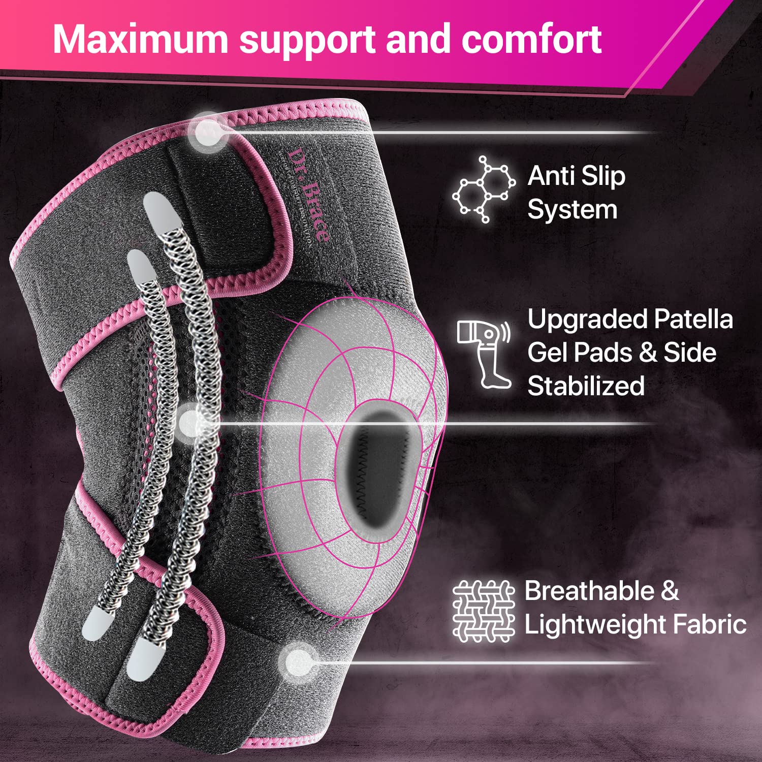 DR. BRACE ELITE Knee Brace with Side Stabilizers & Patella Gel Pads for Maximum Knee Pain Support and fast recovery for men and women-Please Check How To Size Video (Orion's, Small) - Image 4