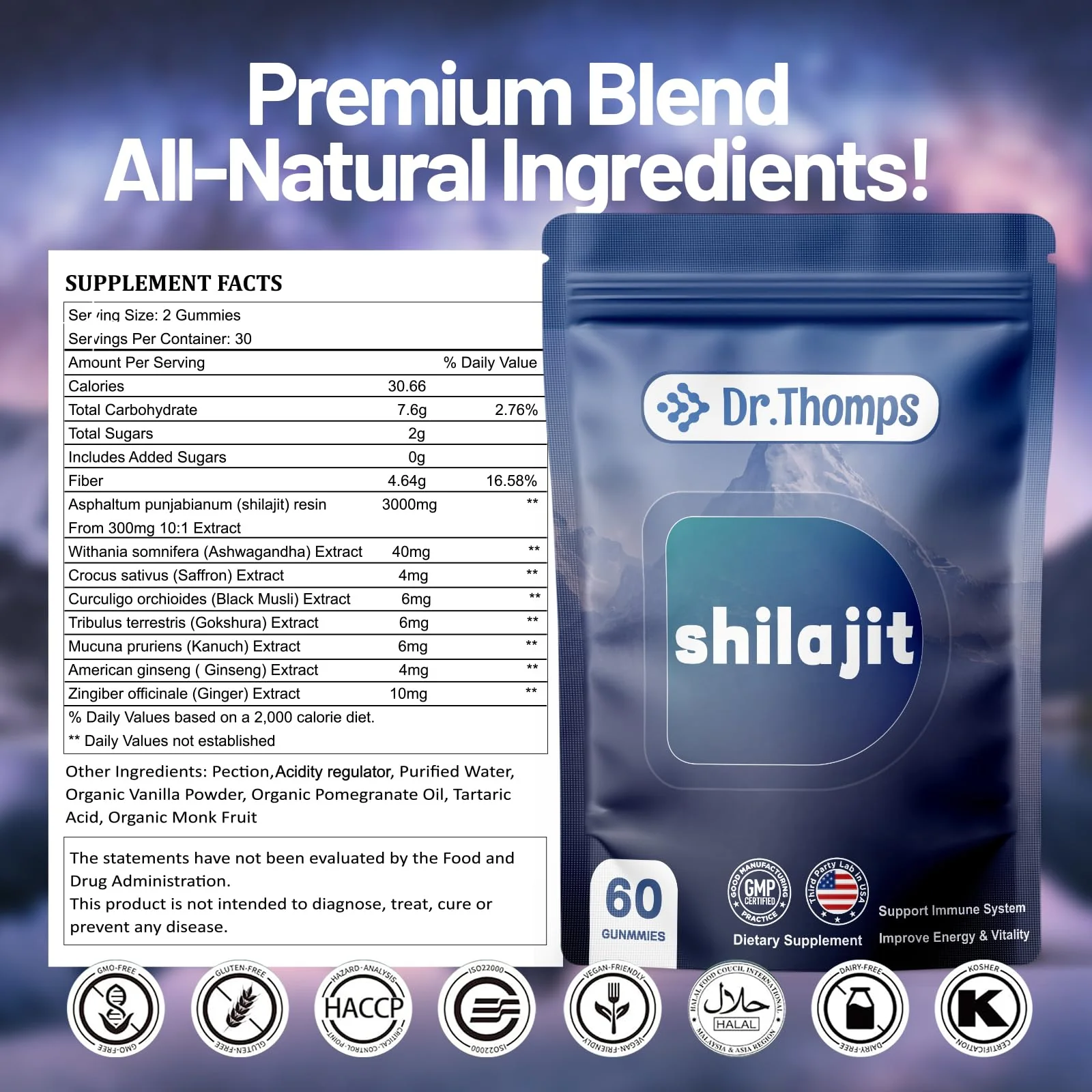 DR.THOMPS Shilajit Gummies, 60 Count, Natural Himalayan Supplement for Energy and Vitality - Image 5