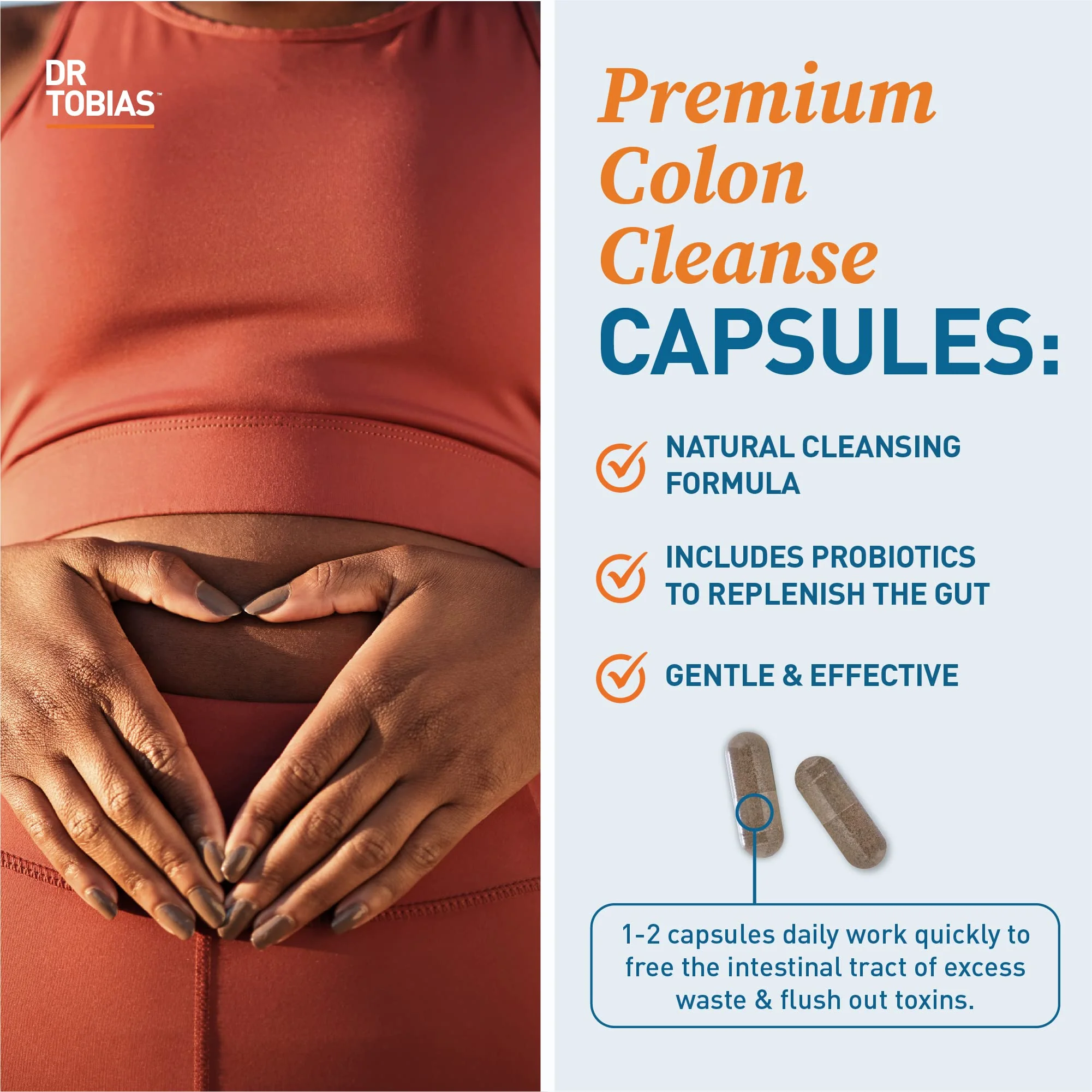 Dr. Tobias Colon 14 Day Cleanse, Advanced Gut Cleanse Detox for Women & Men with Cascara Sagrada, Psyllium Husk, Senna Leaf & Probiotics, Non-GMO Colon Cleanse, 4 Bottles of 28 Capsules (1-2 Daily) - Image 6