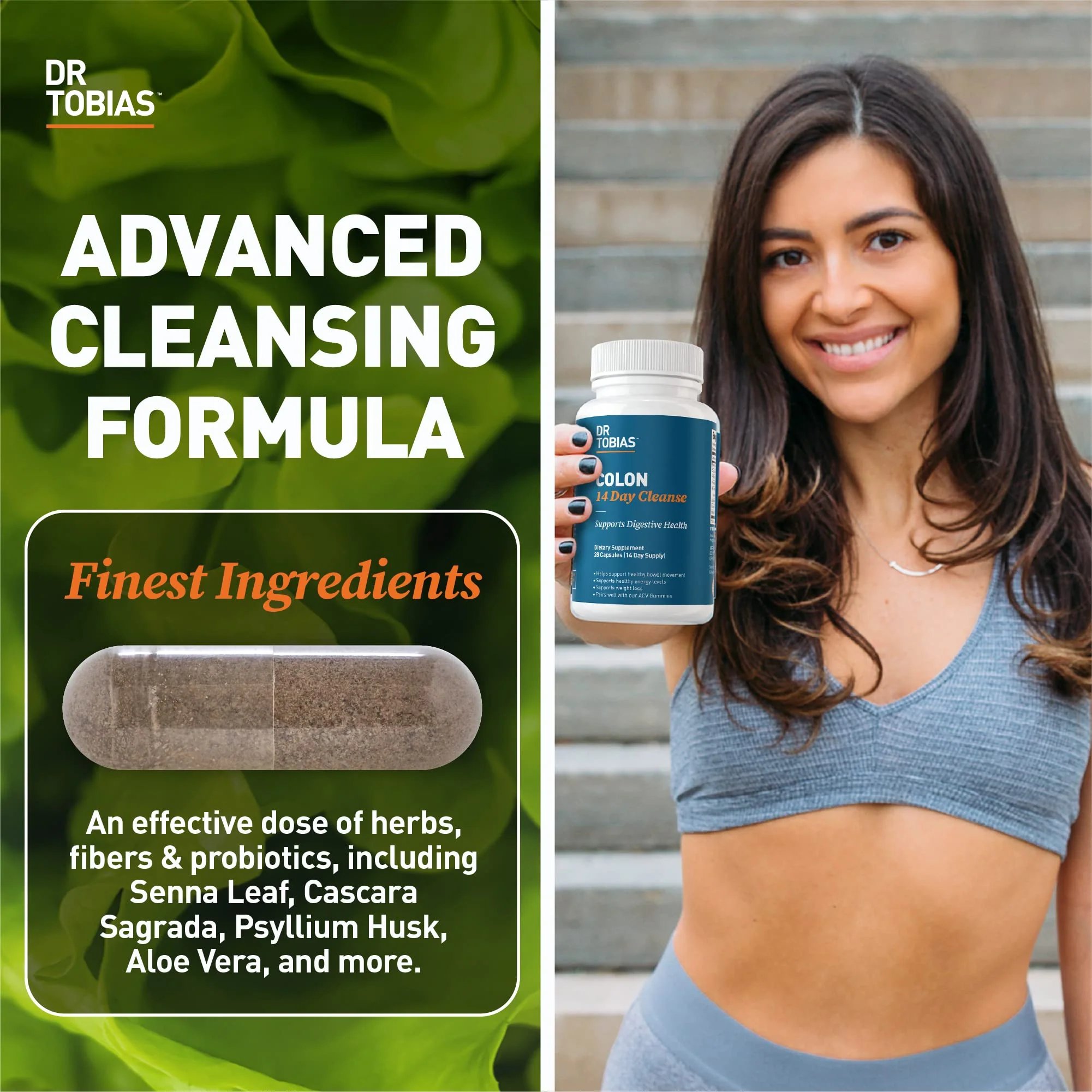 Dr. Tobias Colon 14 Day Cleanse, Advanced Gut Cleanse Detox for Women & Men with Cascara Sagrada, Psyllium Husk, Senna Leaf & Probiotics, Non-GMO Colon Cleanse, 4 Bottles of 28 Capsules (1-2 Daily) - Image 8