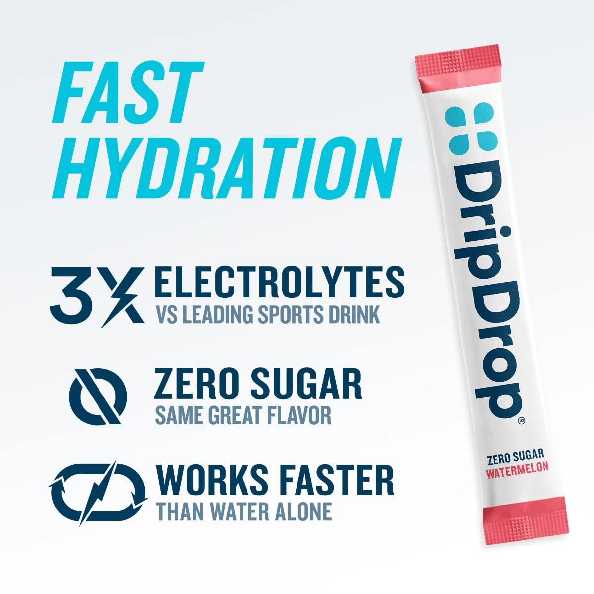DripDrop Sugar Free Hydration Packets - Zero Classic Variety Pack - Single Serve Electrolytes Powder Drink Mix - Lemon Lime, Watermelon, Peach, Passion Fruit - Non-GMO, Gluten Free, Vegan - 32 Sticks - Image 9