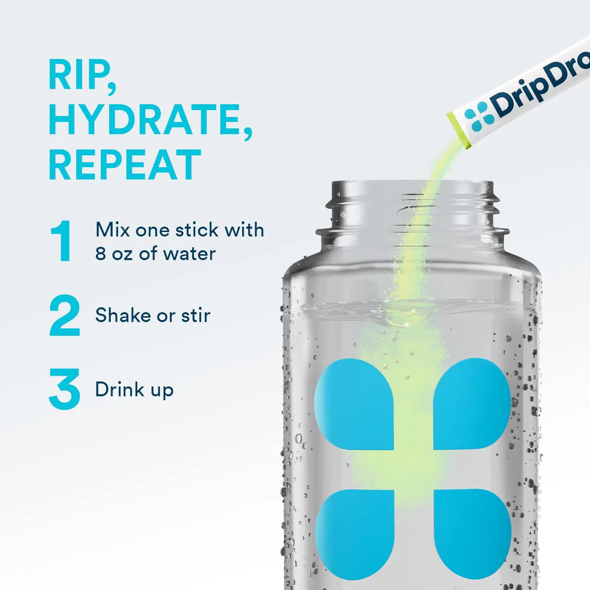 DripDrop Sugar Free Hydration Packets - Zero Lemon Lime - Single Serve Electrolytes Powder Drink Mix - Non-GMO, Gluten Free, Vegan - 32 Sticks - Image 4