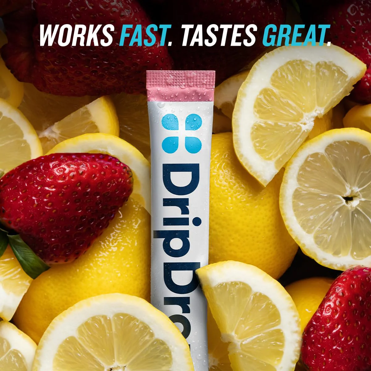 DripDrop Sugar Free Hydration Packets - Zero Strawberry Lemonade - Single Serve Electrolytes Powder Drink Mix - Non-GMO, Gluten Free, Vegan - 32 Sticks - Image 3