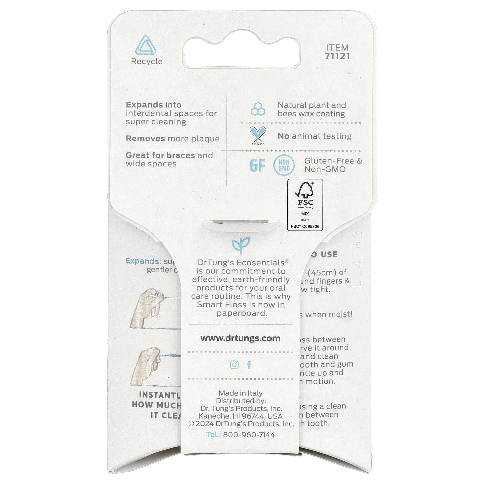 DrTung's Smart Floss - Natural Floss, PTFE & PFAS Free Floss, Gentle on Gums, Expands & Stretches, BPA Free Floss - Natural Dental Floss Cardamom Flavor (Pack of 12) - Image 4