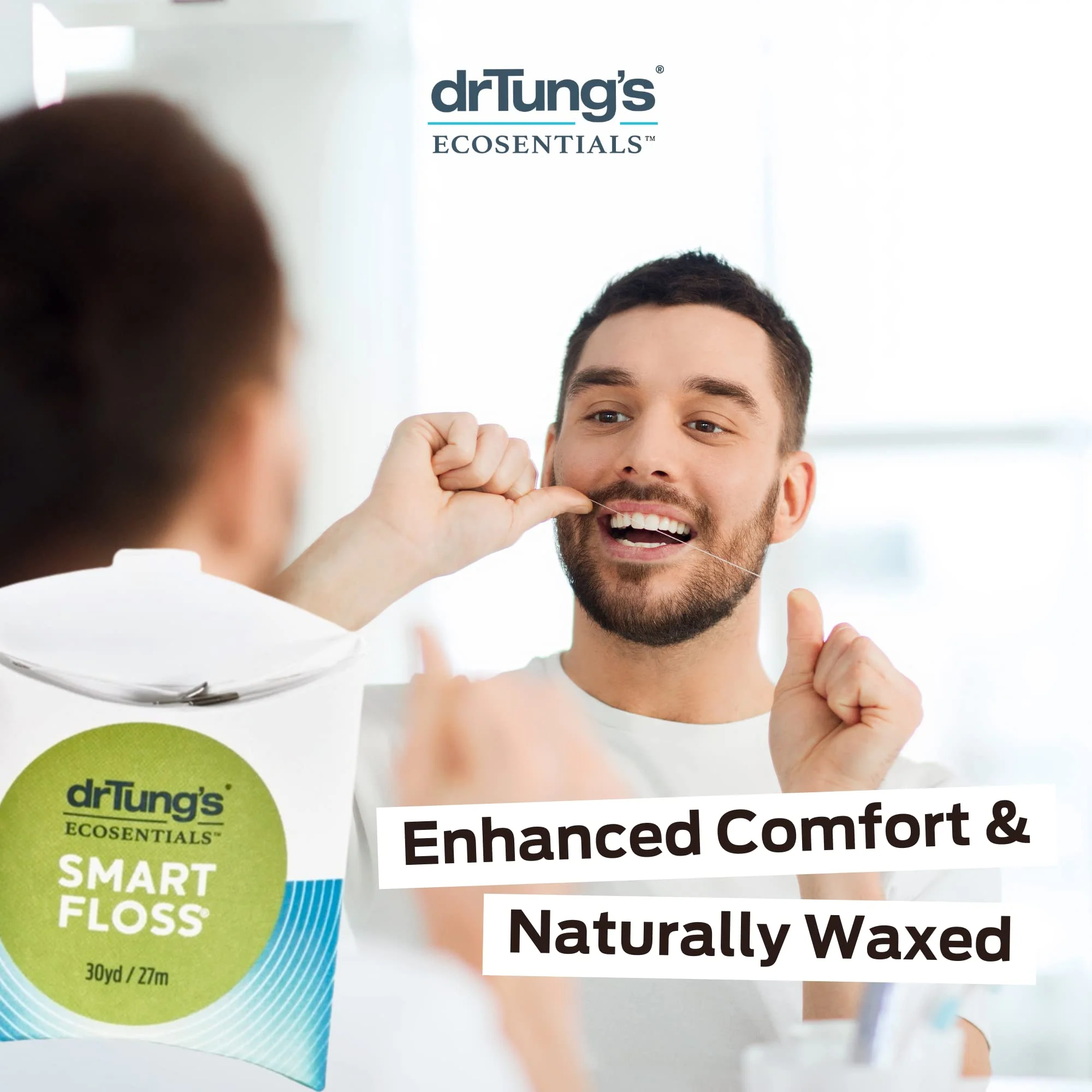 DrTung's Smart Floss - Natural, PTFE & PFAS Free Floss, Gentle on Gums, Expands & Stretches, BPA Free Floss - Natural Dental Floss Cardamom Flavor (Pack of 3) - Image 4