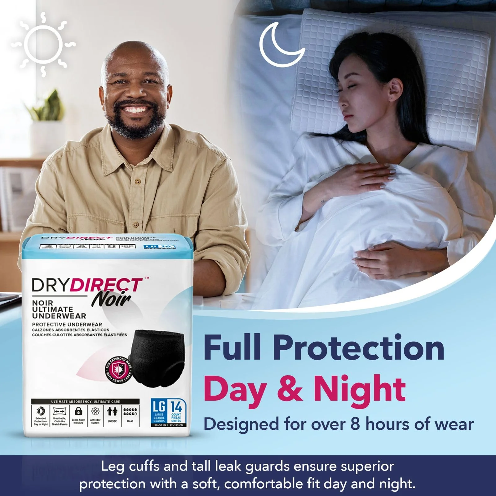 Dry Direct Noir Ultimate Protective Underwear (Medium - Pack of 14) by Parentgiving - Image 7