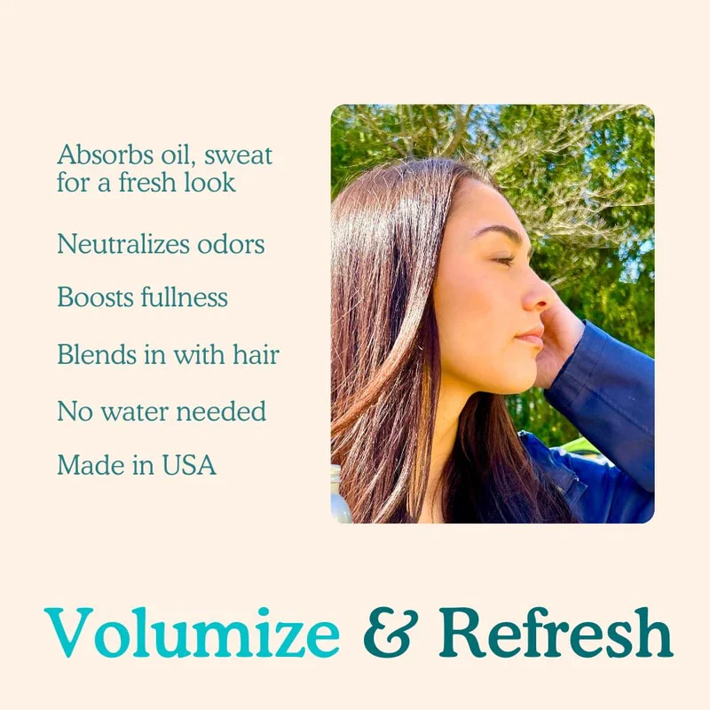 Dry Shampoo Volume Powder | Natural, Eco-friendly, Non Aerosol, Refillable | USA-Made | Refreshes, Volumizes | For Light, Medium or Dark Hair | 1 Refillable Jar + 1 Plastic-free Refill | 500 Uses - Image 4