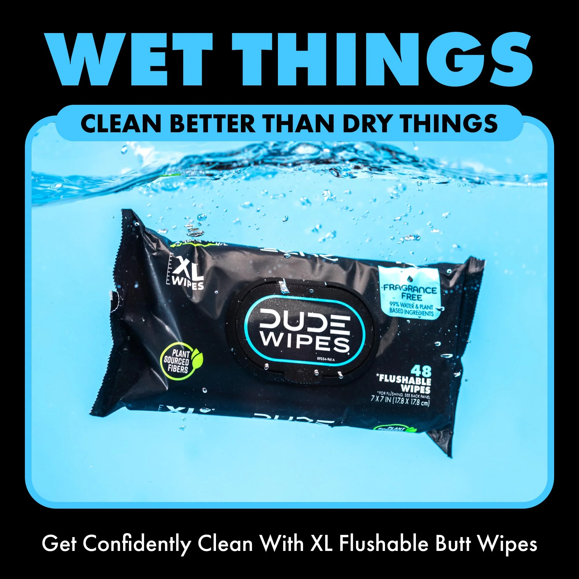 DUDE Wipes - Flushable Wipes - 6 Pack, 288 Wipes - Unscented Extra-Large Adult Wet Wipes - Vitamin-E & Aloe - Septic and Sewer Safe - Image 6