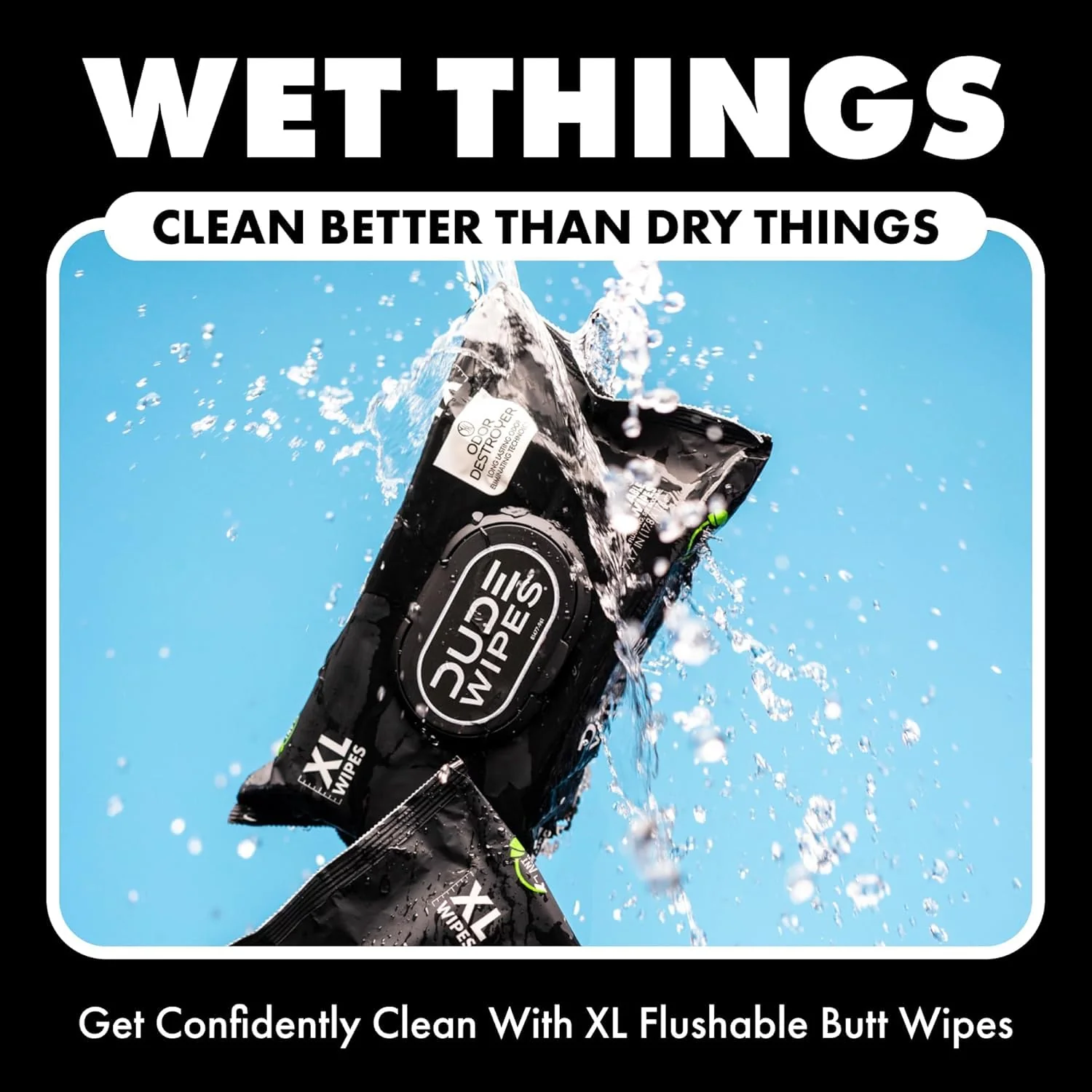 DUDE Wipes - Flushable Wipes for Adults - 6 Pack, 288 Wipes - Odor Destroyer XL Adult Wet Wipes - Deodorizing with Clean Scent - Up to 24 Hours of Odor-Destroying Technology - Image 57