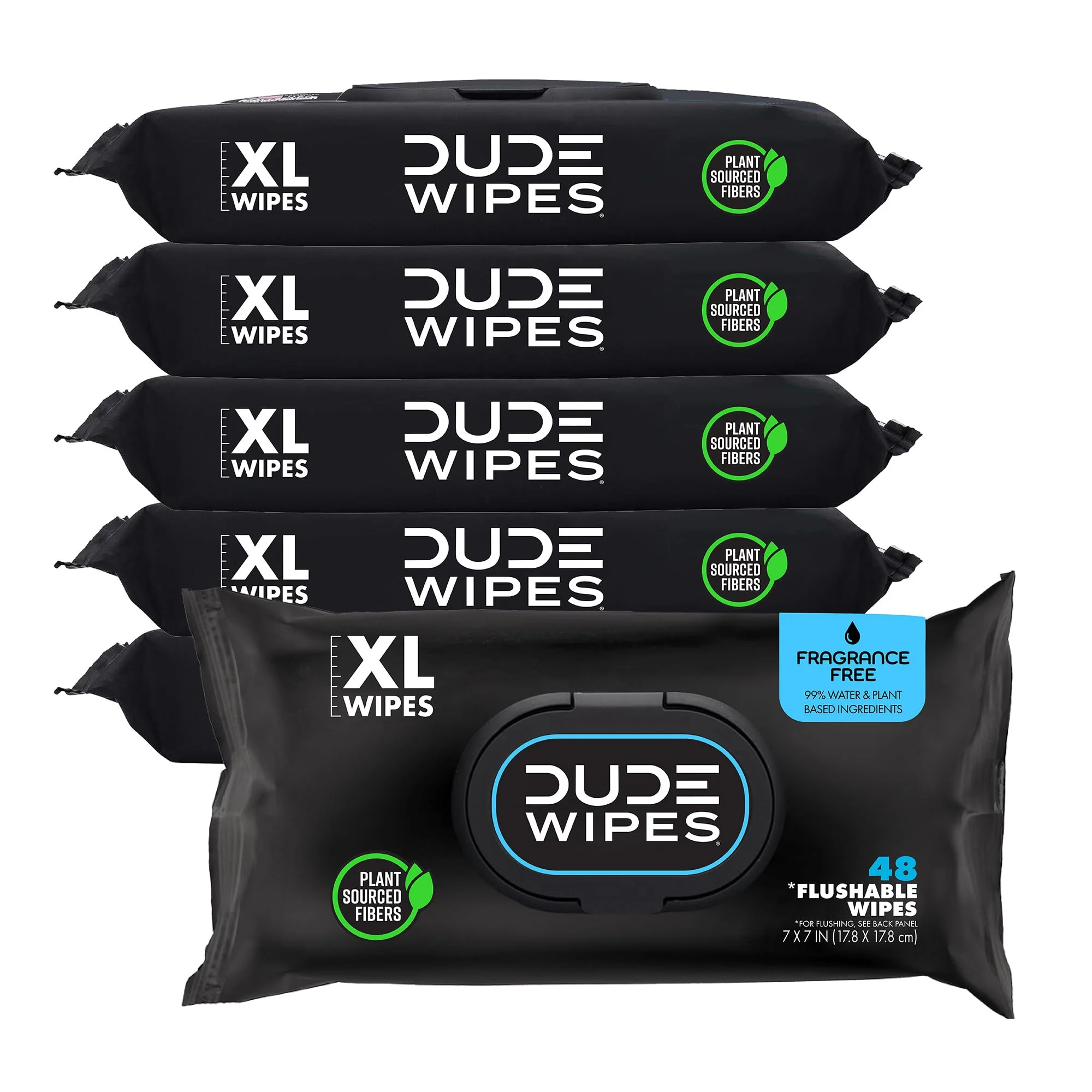 DUDE Wipes - Flushable Wipes for Adults - 6 Pack, 288 Wipes - Odor Destroyer XL Adult Wet Wipes - Deodorizing with Clean Scent - Up to 24 Hours of Odor-Destroying Technology - Image 6