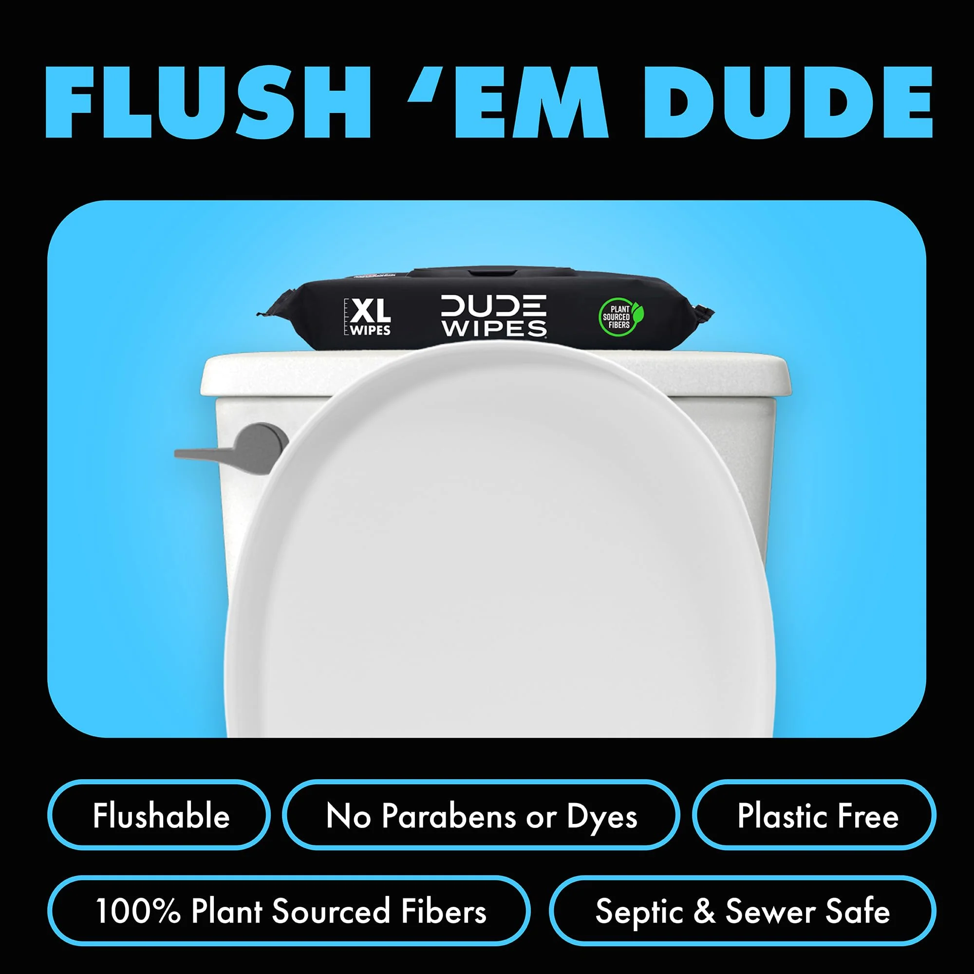 DUDE Wipes - Flushable Wipes - Unscented 8 Pack + Mint Travel Pack, 402 Wipes - Extra Large Dispenser Wet Wipes with Vitamin E & Aloe For Men - Septic and Sewer Safe - Image 5