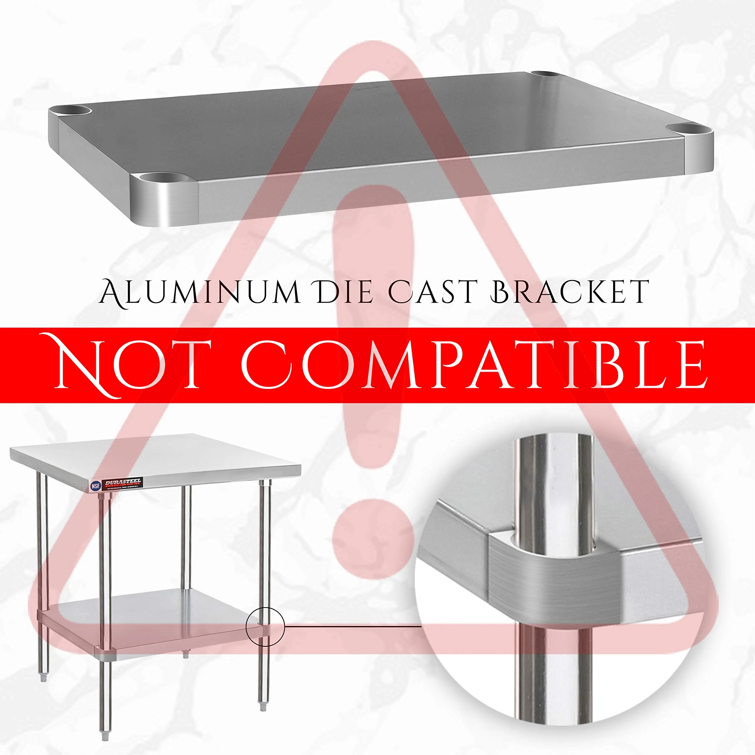 DuraSteel Galvanized Under Shelf for Work Tables - Extra Adjustable Lower Shelf for 30" x 18" Stainless Steel and Wooden Worktables - Fits for use in Restaurant, Warehouse, Home, Kitchen, Garage - Image 2