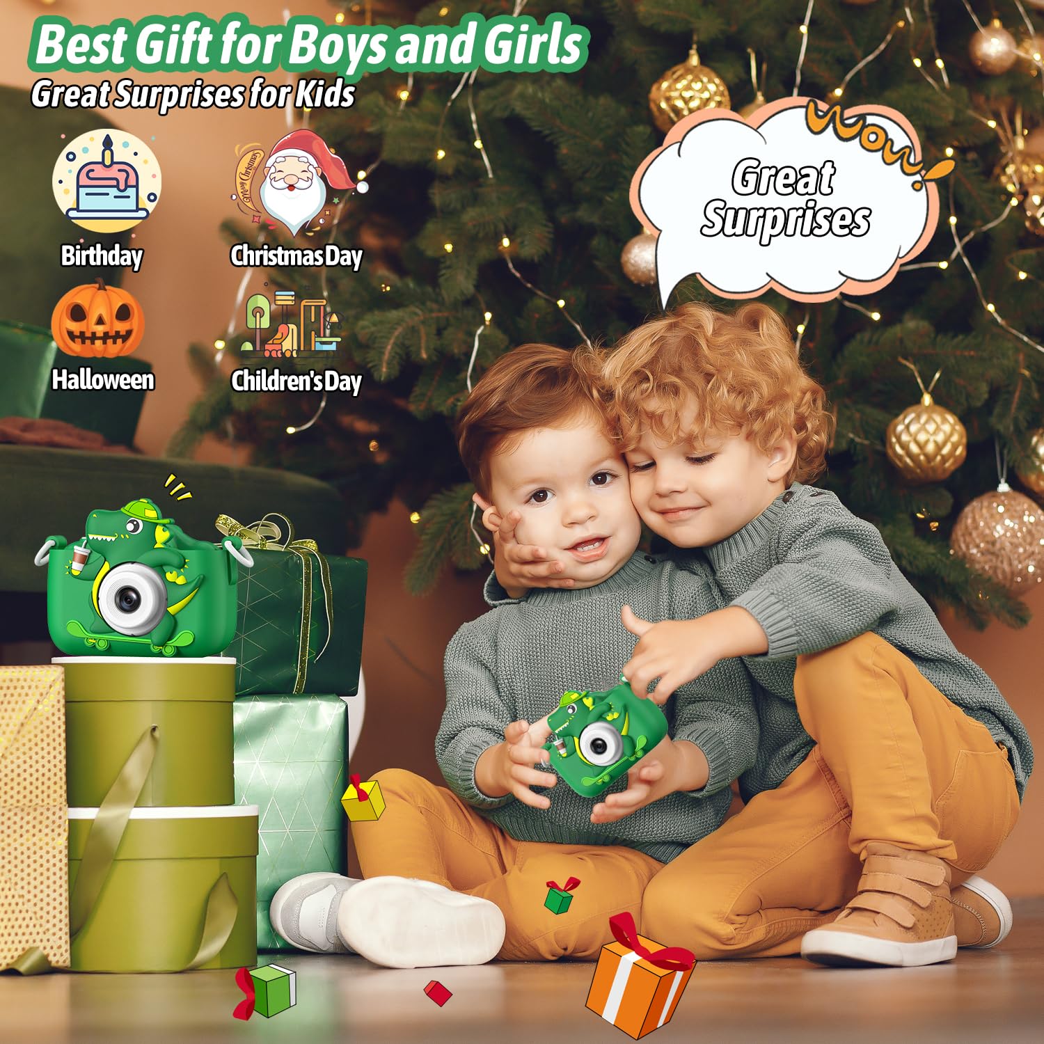 Dwfit Upgrade Selfie Kids Camera, Christmas Birthday Gifts for Boys Girls Age 3-12, HD Kids Digital Video Cameras for Toddler with Cartoon Soft Silicone Cover, Portable Toy for 3 4 5 6 7 8 Years Old - Image 8