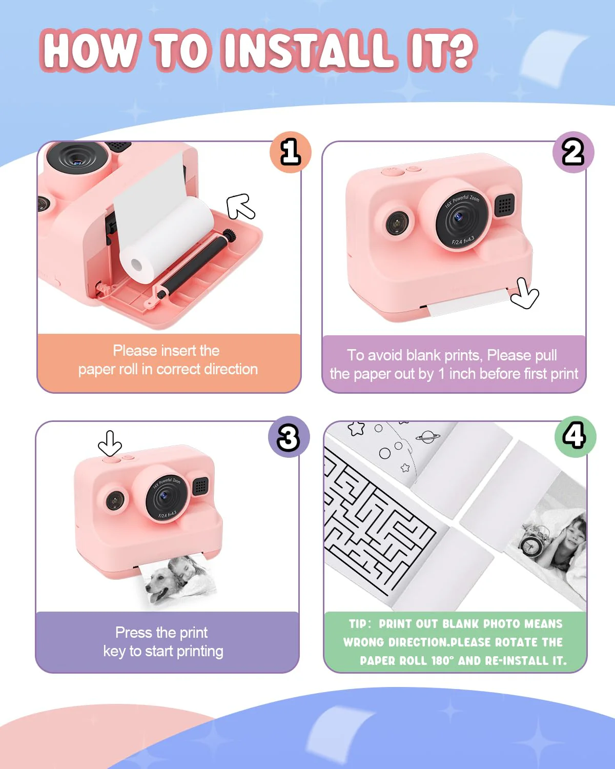 Dylanto Kids Camera Instant Print,1080P Kids Instant Cameras That Print Photos,Christmas Birthday Gifts for Girls Age 3-12,Portable Toy for 3 4 5 6 7 8 9 10 Year Old Girls Boys Pink - Image 2