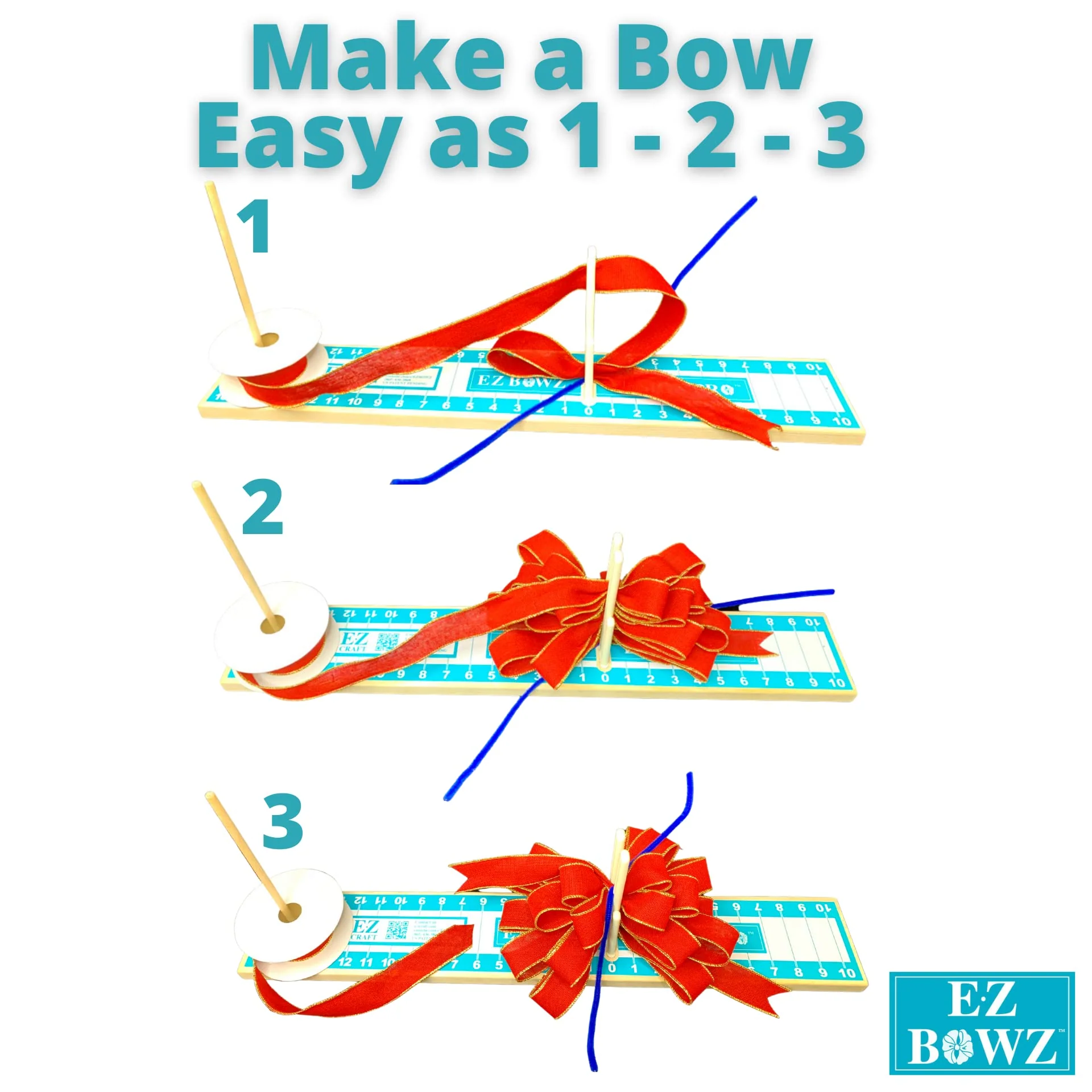E-Z Bowz Design Pro Bow Maker - Easy Ribbon Bowmaker Gift Large Bow Maker - Perfect for Christmas Decor Wreaths and Hair Bows - Image 4