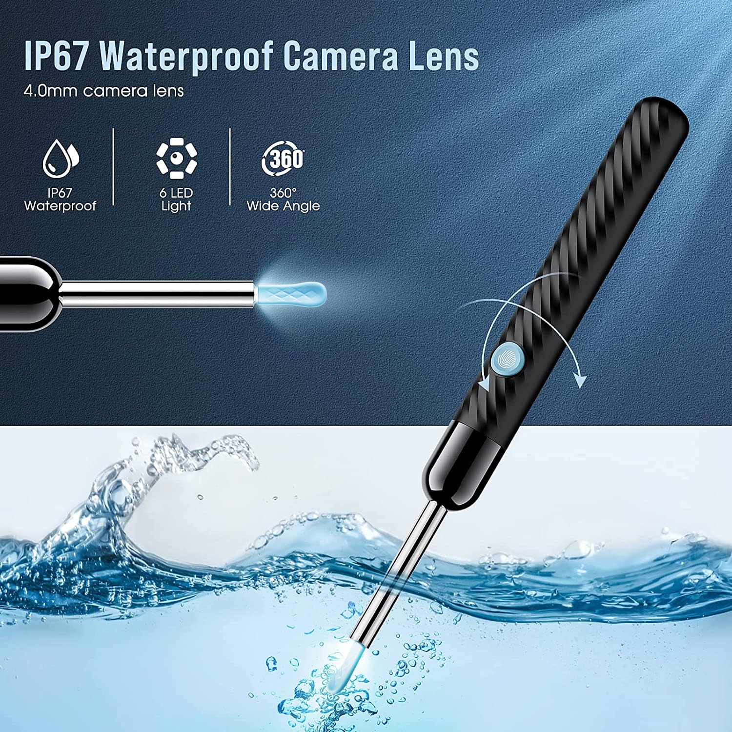 Ear Wax Removal - Earwax Remover Tool with 8 Pcs Ear Set - Ear Canal Cleaner with 1080P Camera - FSA HSA Eligible - Ear Cleaning Kit with 6 Ear Spoon - Ear Camera for iOS & Android (Black) - Image 3