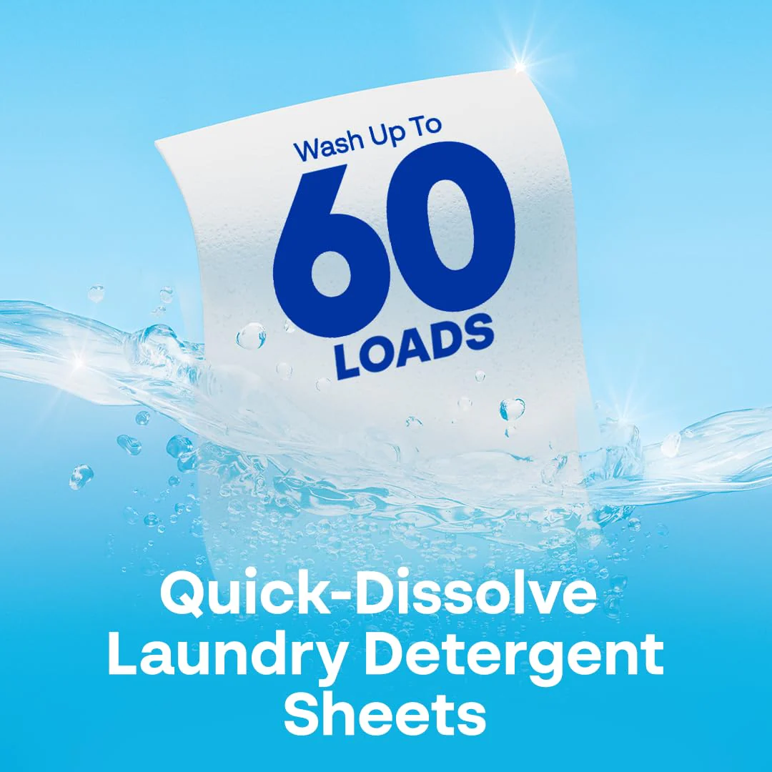 Earth Breeze Laundry Detergent Sheets Fresh Scent - 180 Loads Eco Liquidless Soap - Travel-Friendly for Hot & Cold Cycles, Tackles Tough Stains & Odors - Gentle on Skin, 90 Ct (3 Pack) - Image 7