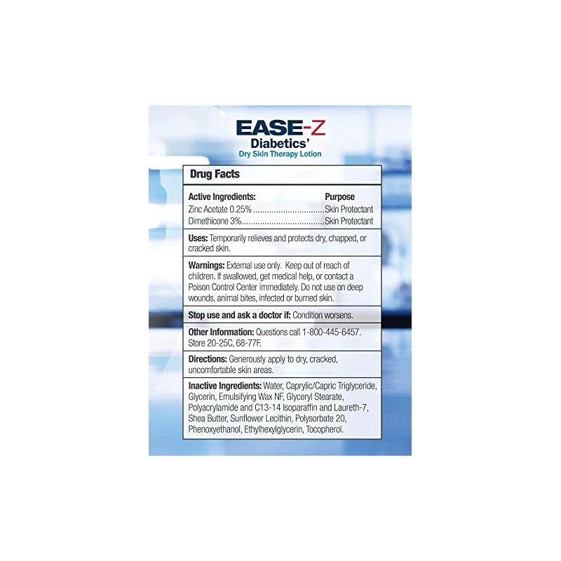 Ease-Z Diabetic Lotion for Dry Skin. ZINC and Shea Butter, Relieves Dryness, Reduces Redness, and Soothes Irritation and Itching. Long-Lasting. 10.9 oz. - Image 21