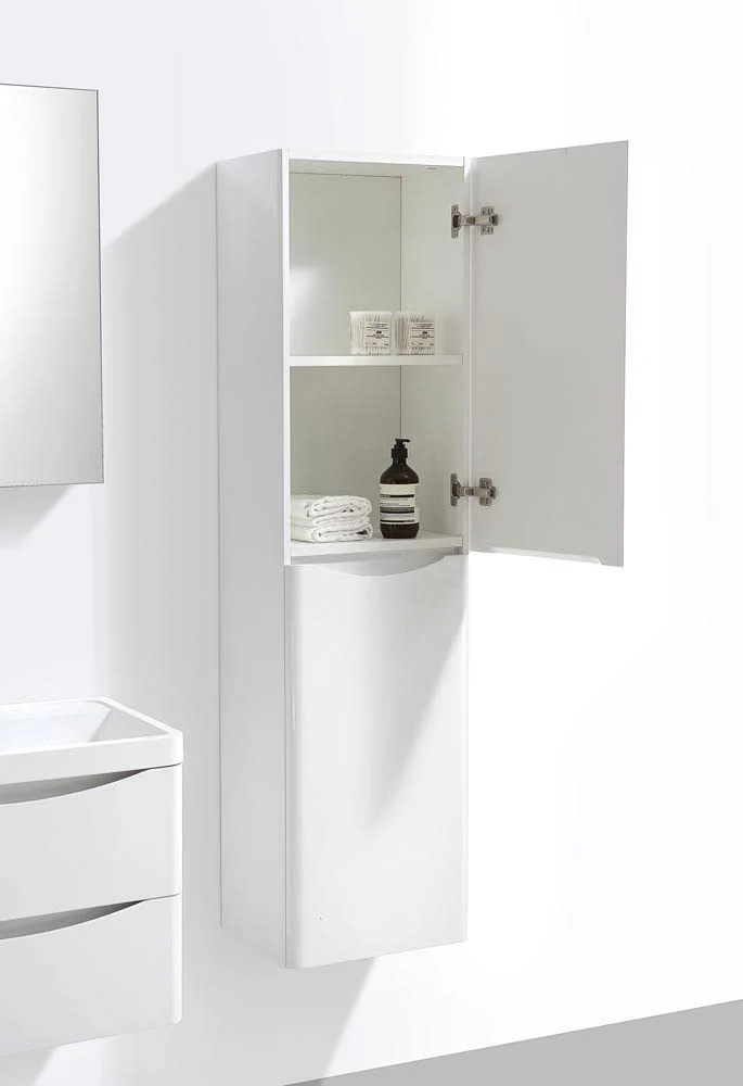 Eaton White Tall Storage Cabinet Storage Unit Wall Mounted Bathroom Cupboard Right Hand - Image 4
