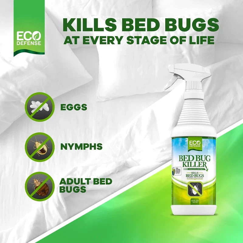 Eco Defense Bed Bug Spray - USDA Biobased Bed Bug Killer & Dust Mite Spray - Child & Pet Friendly - Natural Repellent Treatment - 16 oz - Image 6