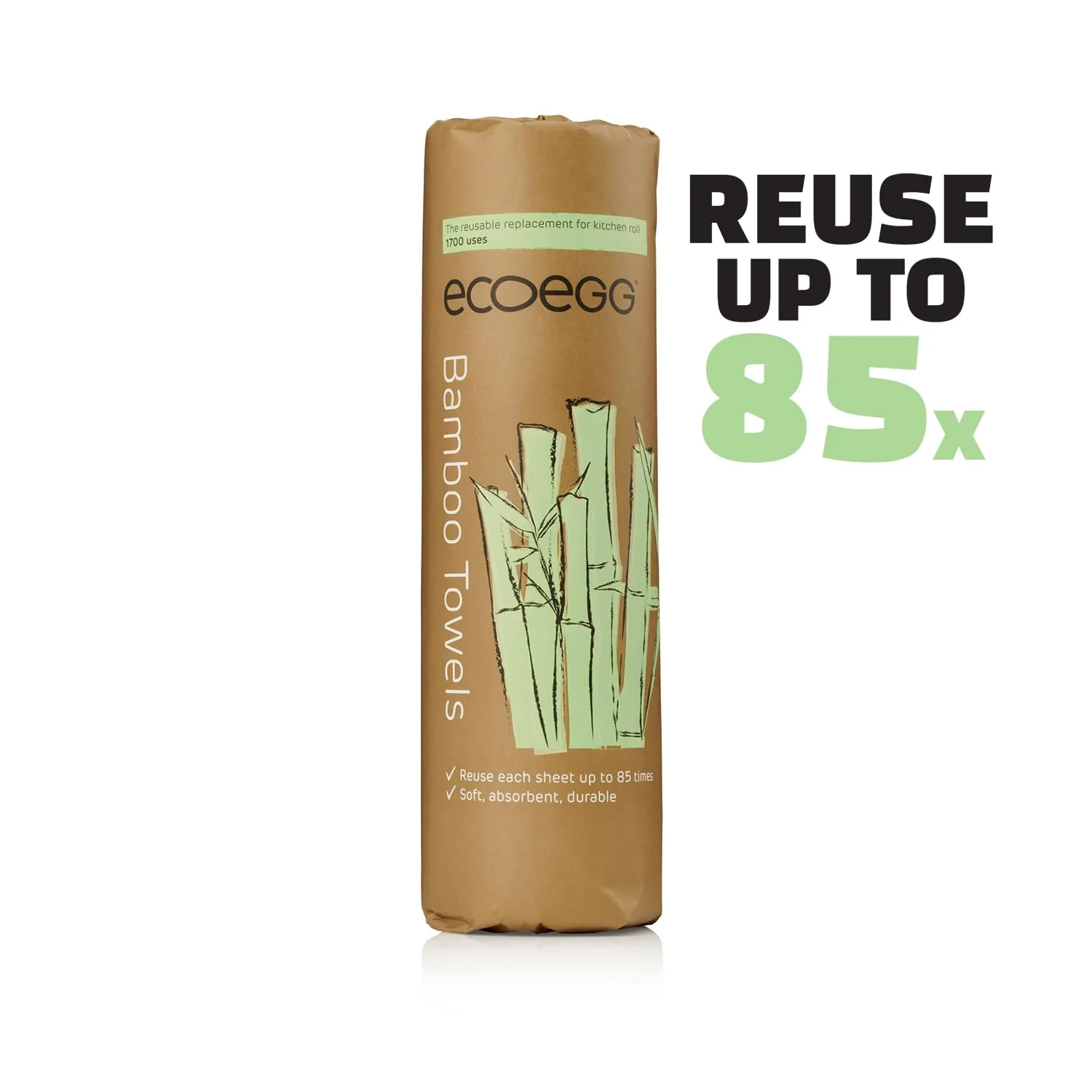 Ecoegg Re-Usable Bamboo Towels, White by Ecoegg - Image 2