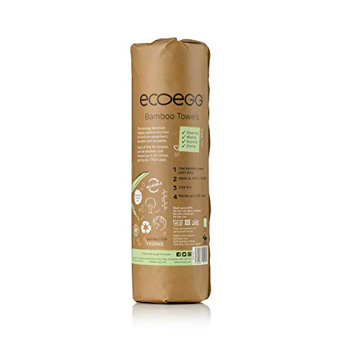 Ecoegg Re-Usable Bamboo Towels, White by Ecoegg - Image 6