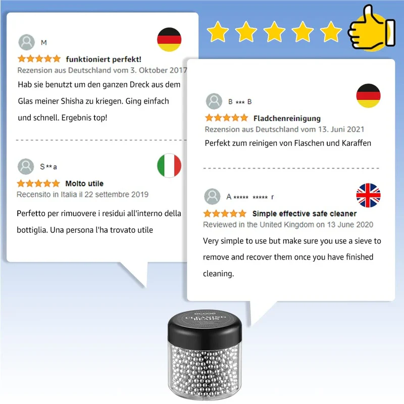 ecooe cleaning beads, 1,000, 1,200, 1,500 stainless steel balls for decanter, vase, carafe, bottles, no scratches, no rust., 2 - Image 5