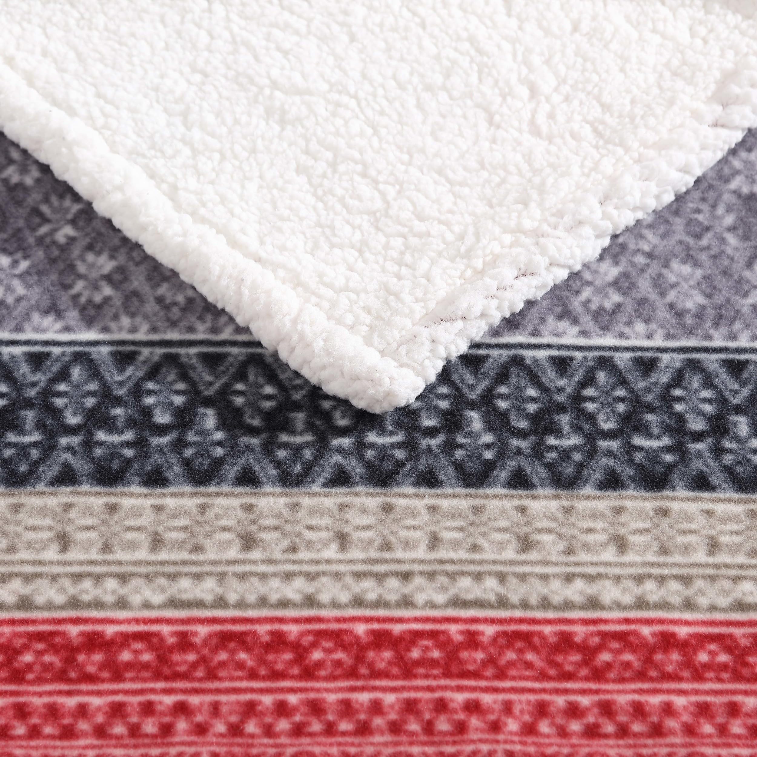 Eddie Bauer - Throw Blanket, Super Soft Reversible Sherpa & Brushed Fleece Bedding, Ideal Christmas & White Elephant Gifts, Cozy Plaid Throw Blankets For Couch for Bed or Couch (Fair Isle Dark Steel, 50" x 70") - Image 9